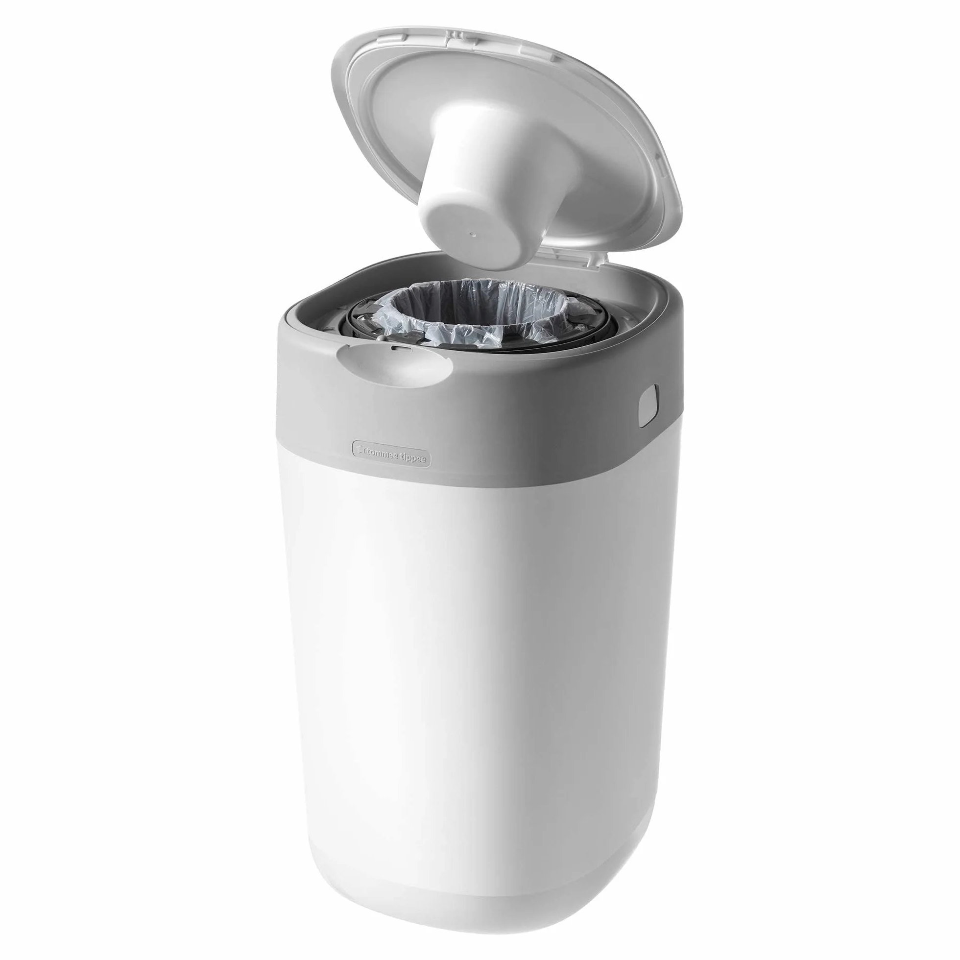 Tommee Tippee Twist and Click Advanced Nappy Bin Starter Set, Eco-Friendlier System with 6x Refill Cassettes with Sustainably Sourced Antibacterial GREENFILM, White