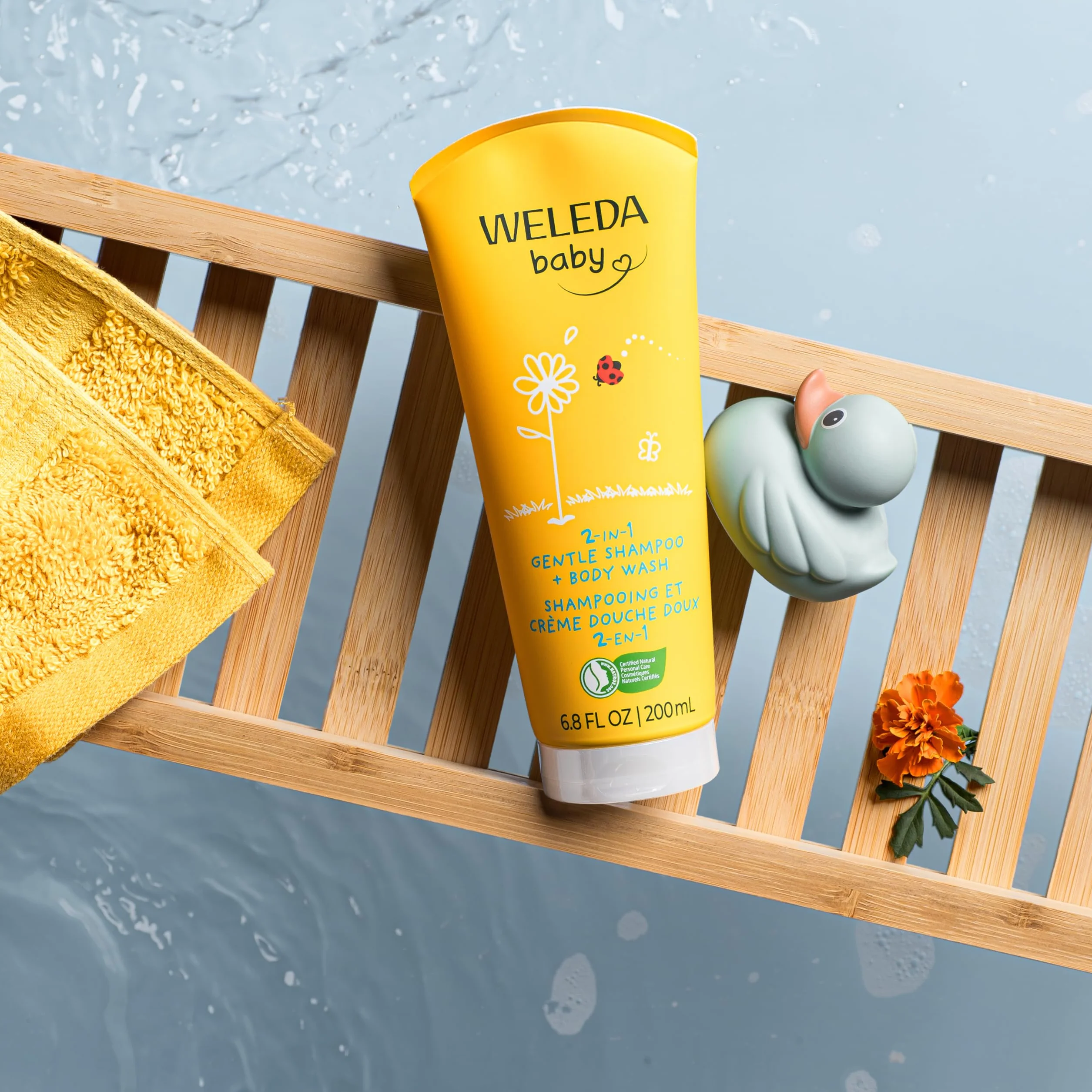 Weleda 9651 Szampon, Żółty/Biały, 200 ml