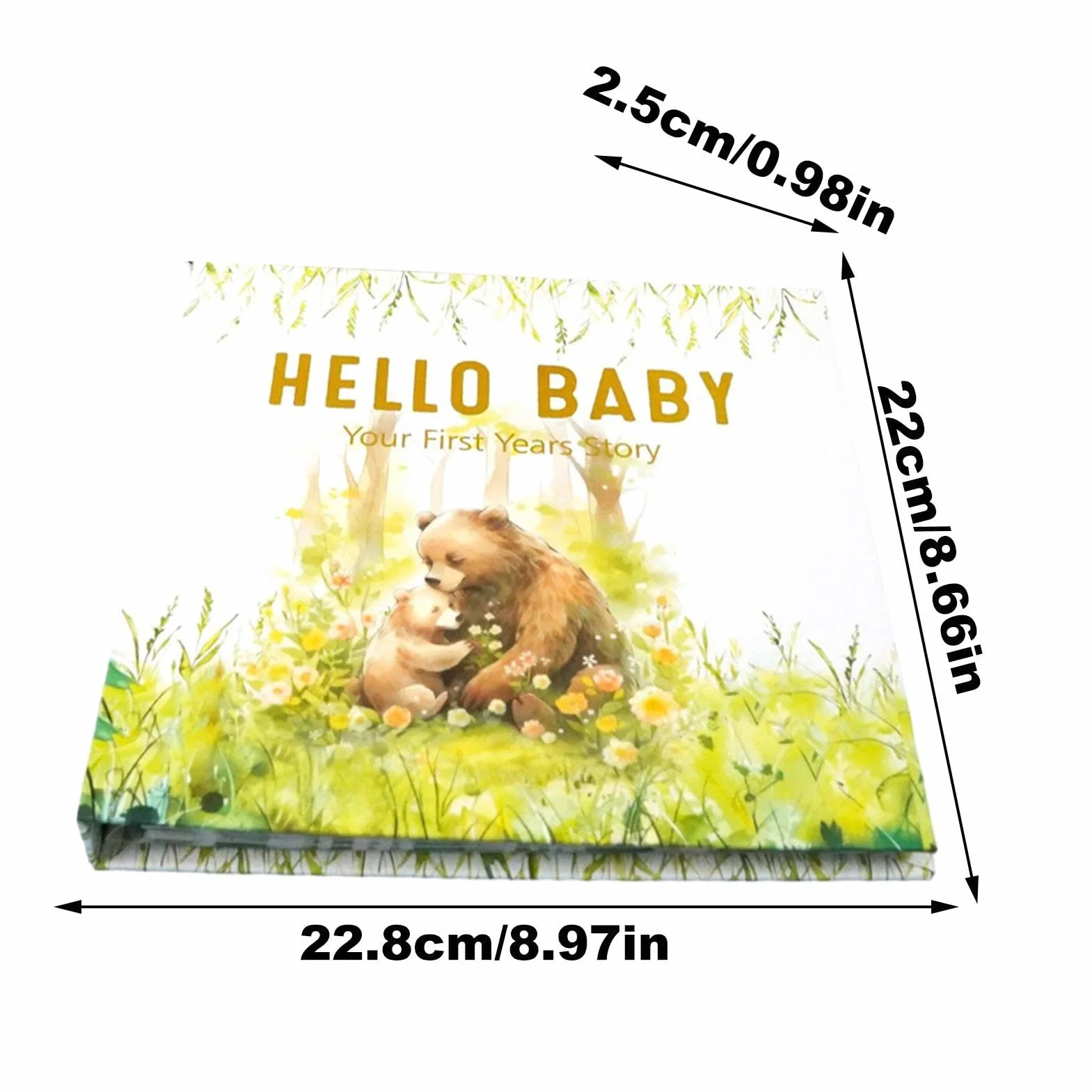 Księga kamieni milowych dla niemowląt, pierwsza 5-letnia książka dla dzieci, pamiętnik z wycinkami dla niemowląt, album z kamieniami milowymi, do zapisywania każdego wydarzenia od urodzenia do wieku 5