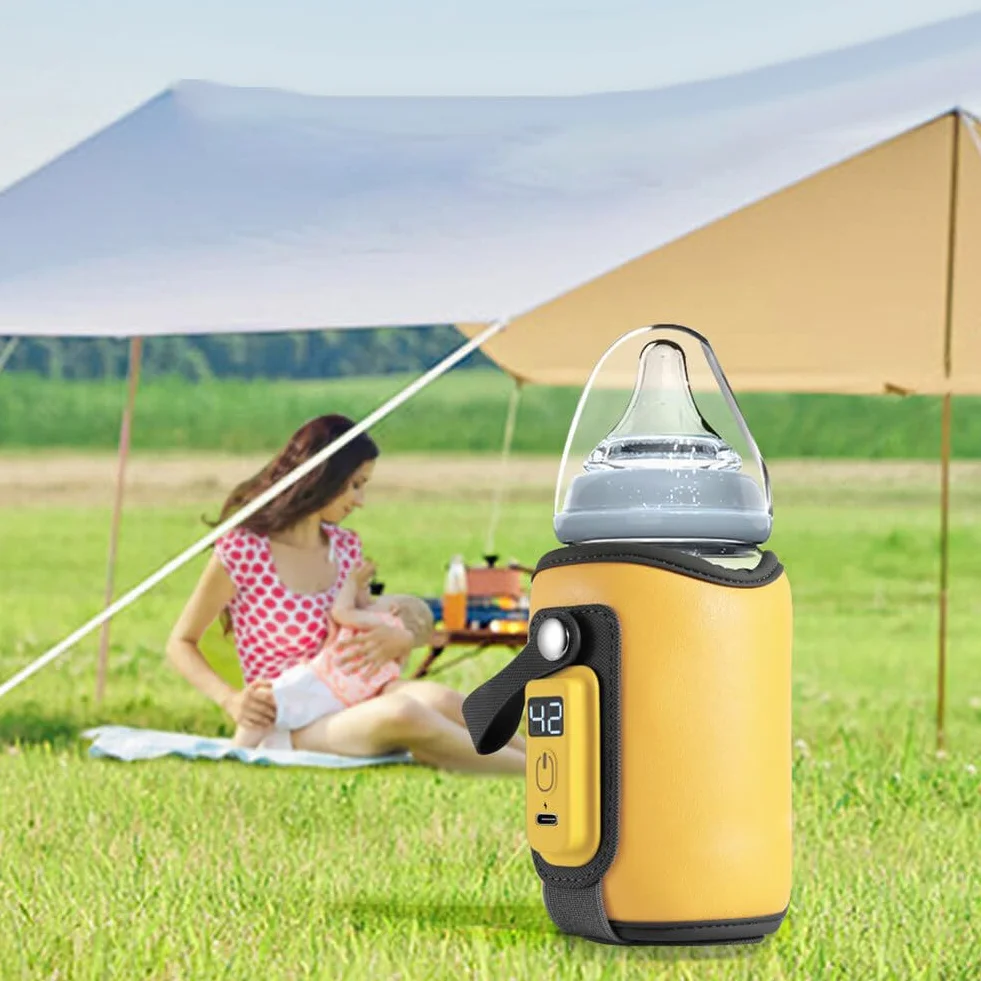 Podgrzewacz do butelek dla niemowląt, przenośny, USB do utrzymania temperatury, podgrzewacz do butelek dla niemowląt z wyświetlaczem temperatury, podgrzewanie mleka i pożywienia dla niemowląt,