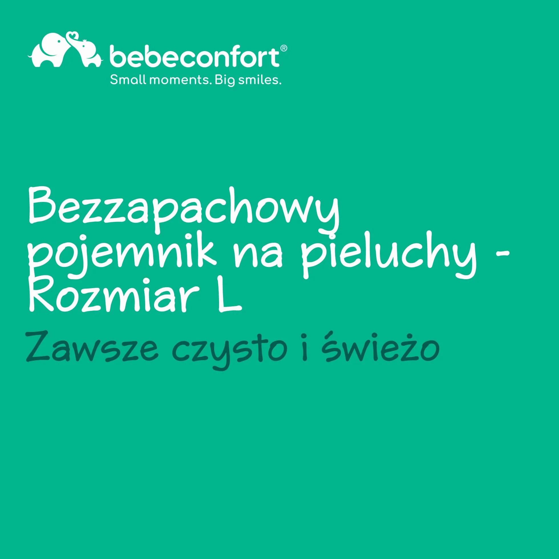 Bebeconfort Bezzapachowy Pojemnik na Pieluchy Rozmiar L, Pojemnik na Pieluchy, Pasuje do Wszystkich Worków na Odpady, Mieści do 30 pieluch, Obsługa Jedną Ręką, Poręczne Wymiary, Łatwo się Czyści, Grey