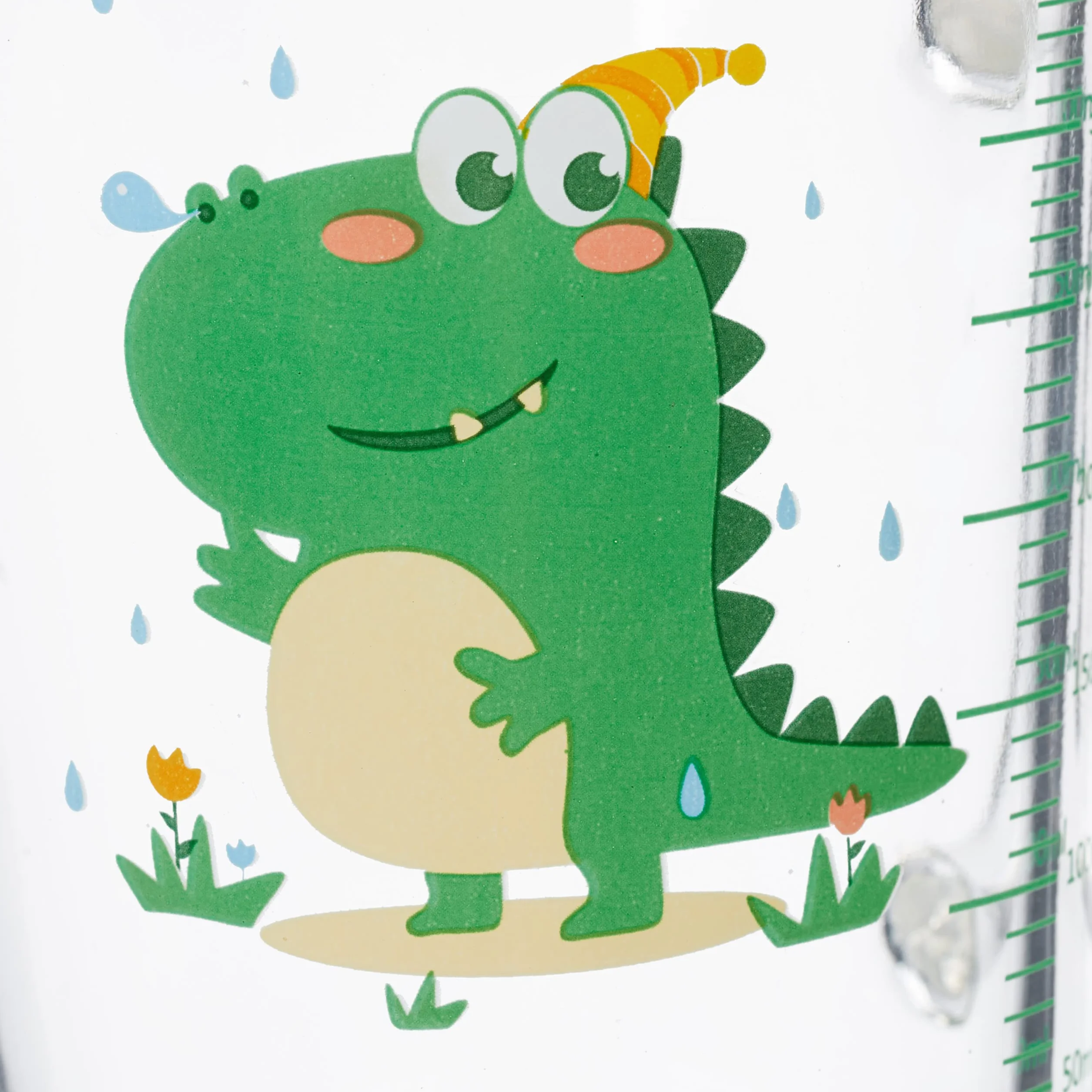 Relaxdays Zestaw 2 szklanek dla dzieci motyw dinozaura 400 ml przezroczyste z uchwytem pokrywką słomką