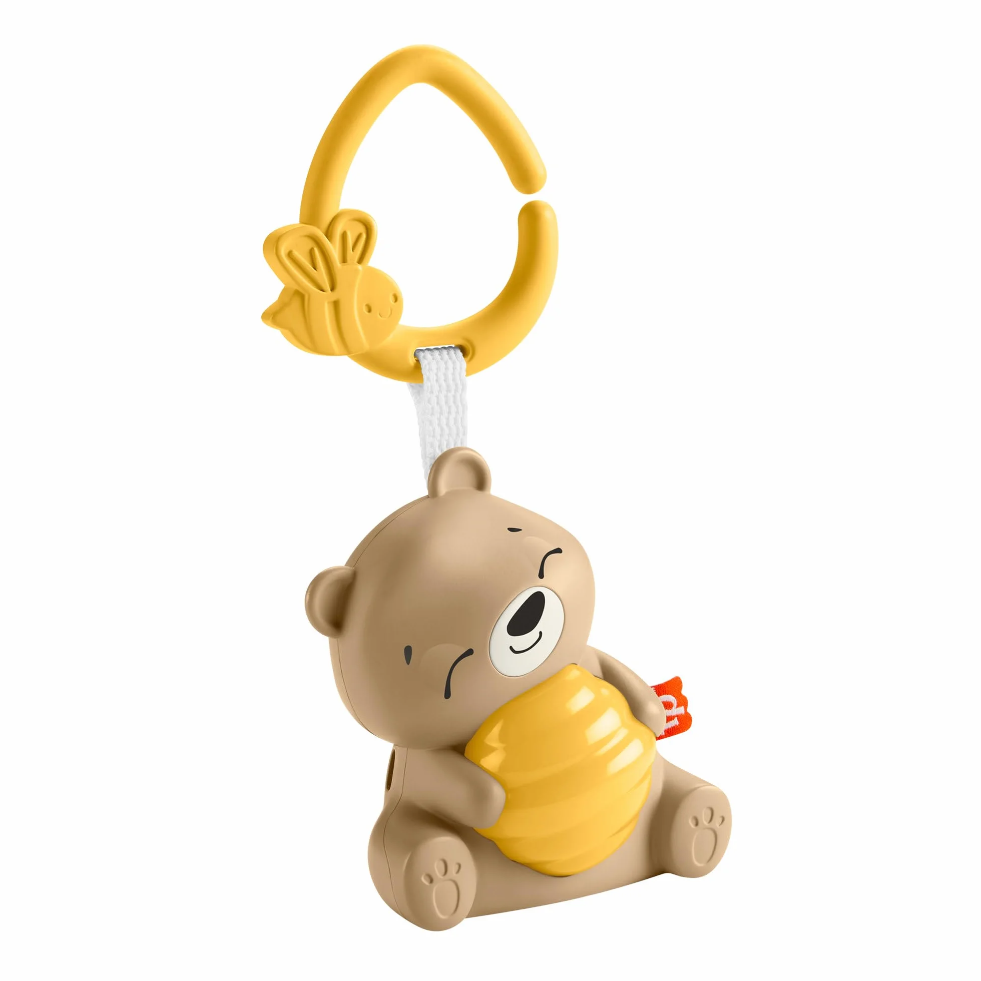 Fisher-Price Misiaczek Uspokajaczek Wyciszająca muzyka i światełko Uspokajacz z lampką nocną i dźwiękami do dostosowania dla noworodków i niemowląt, HRB18