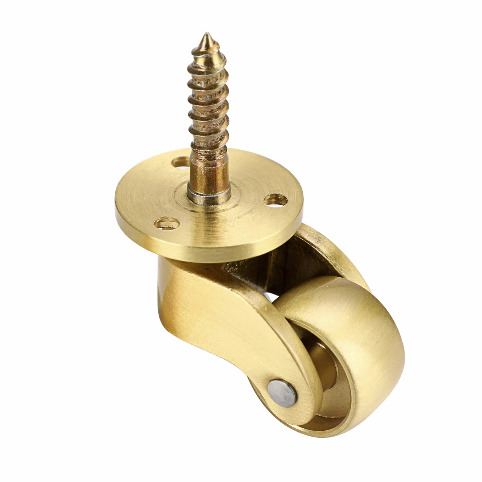 IGNPION 4 uniwersalne kółka obrotowe o 360°, z litego mosiądzu, do mebli, 22 mm, zestaw 4 szt