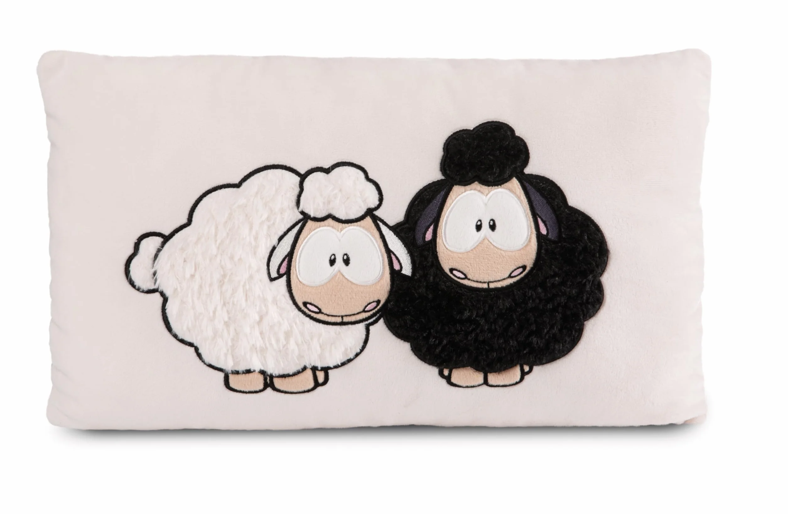 NICI Poduszka do przytulania Wool*y Gang Green 43 x 25 cm, miękki plusz, puszysta poduszka przytulanka z owcami dla dziewcząt, chłopców i niemowląt, prostokątna poduszka pluszowa - 49682