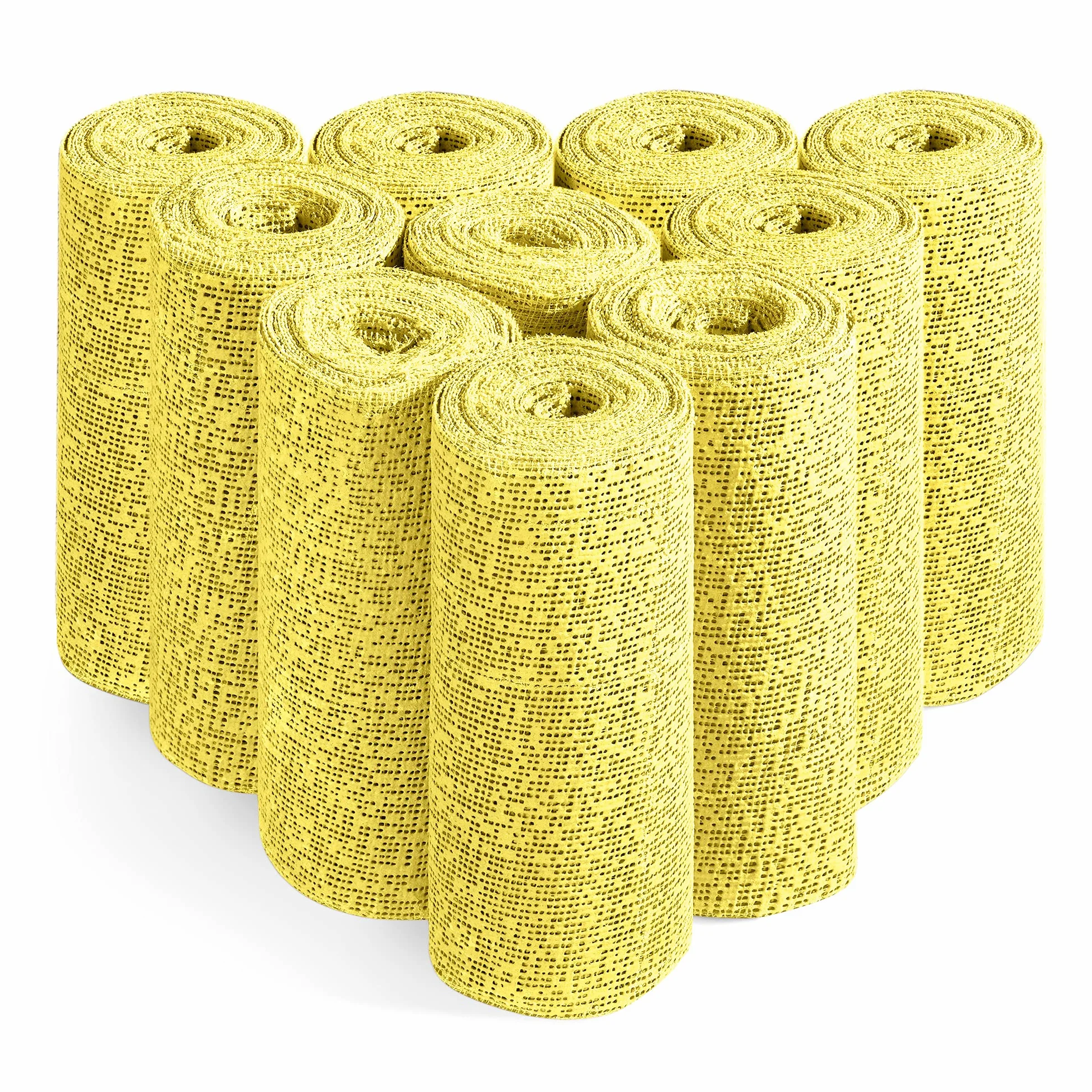 Navaris 10x Baby Belly Bandage Bandage - Zestaw drukowania gipsu mrowienia 15 x 300 cm - Bandaża wrażeń gipsowych do majsterkowania - paski tynkowe do brzucha dla niemowląt - żółty
