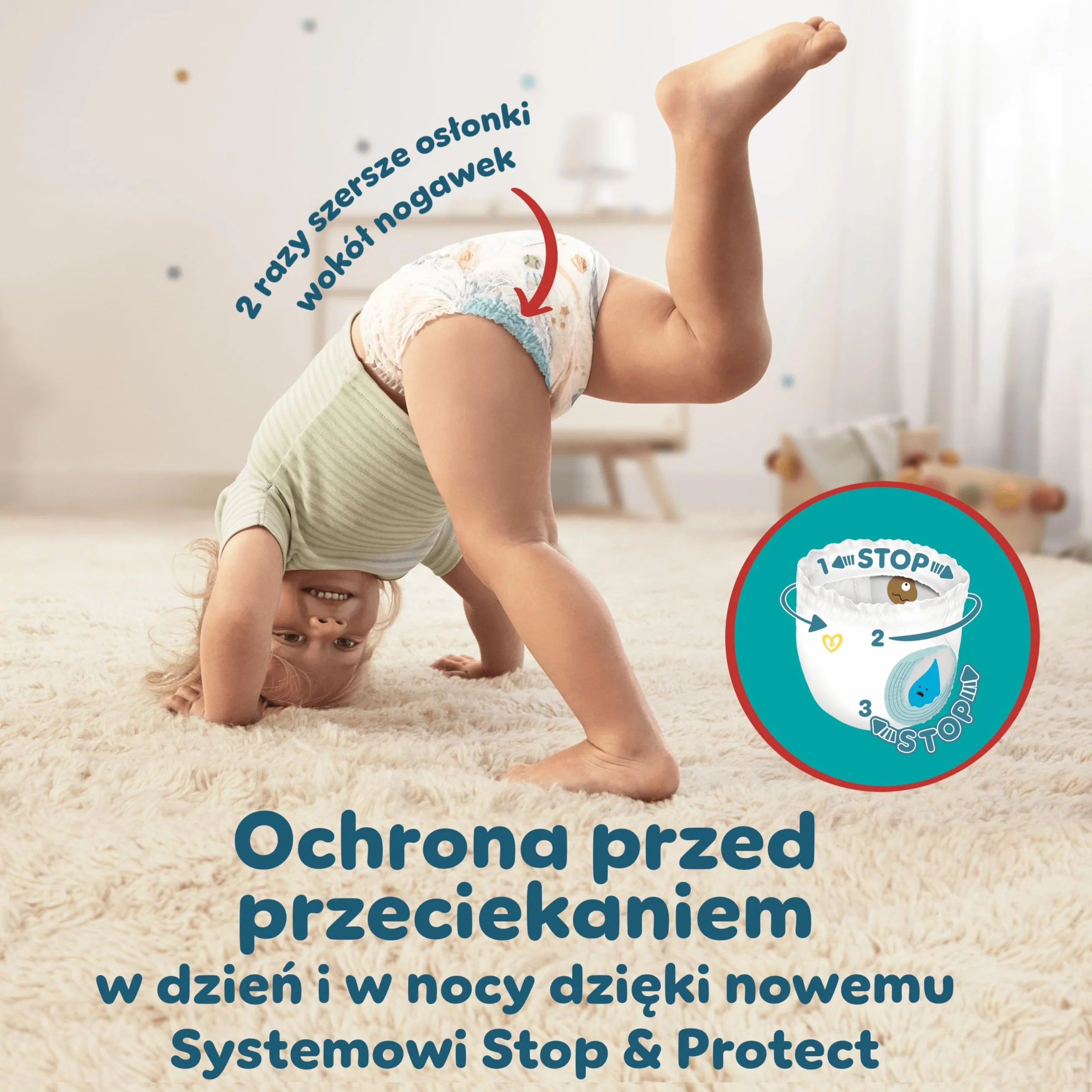 Pampers Pants Pieluchomajtki Rozmiar 4 (9-15kg), 176 Sztuk, Pieluchy z Kieszonką Stop & Protect Zapobiegającą Przeciekaniu z Tyłu