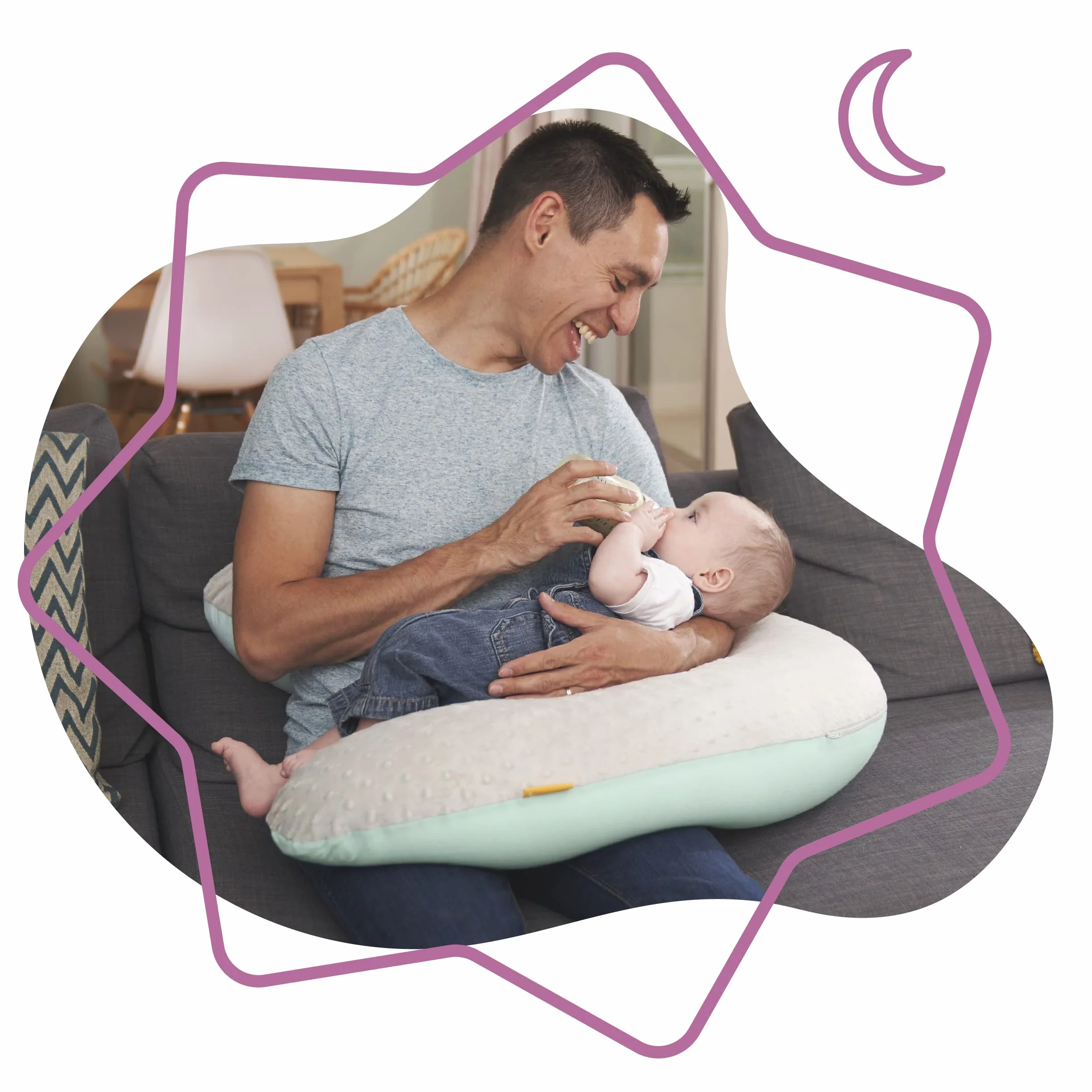 Badabulle Poduszka do karmienia i poduszka ciążowa Fluffy, 150 cm, w zestawie poszewka, ergonomiczny kształt