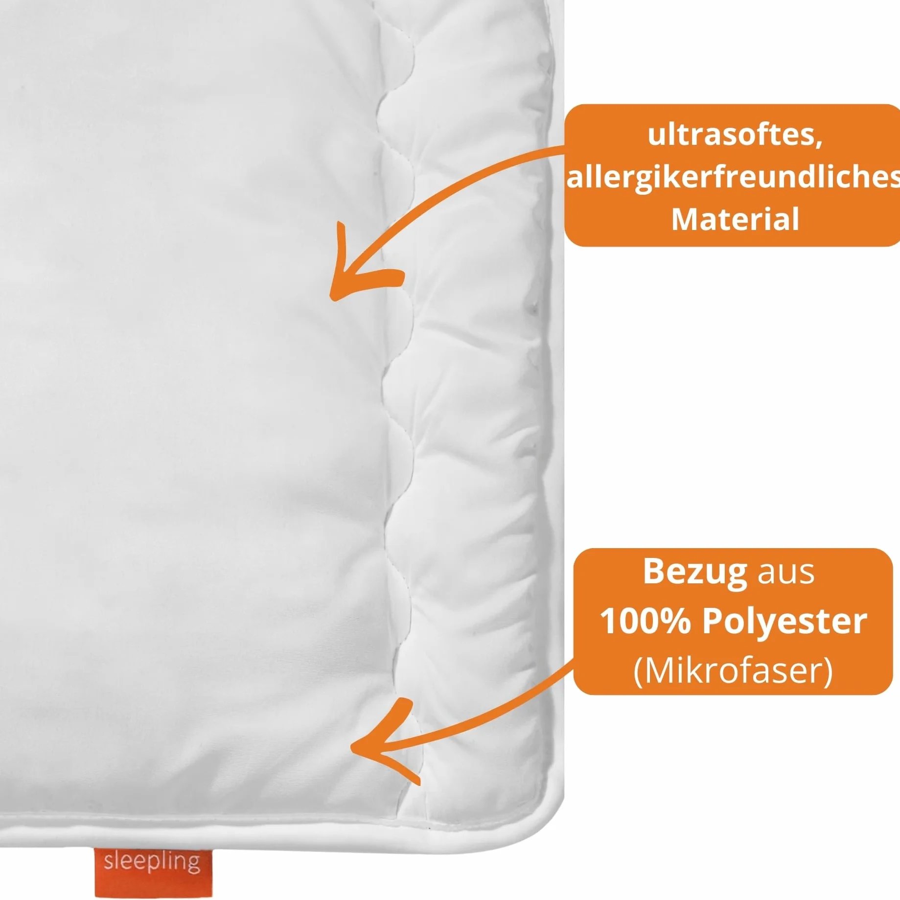 sleepling Poduszka dla niemowląt 40 x 60 cm Ökotex 100 biała