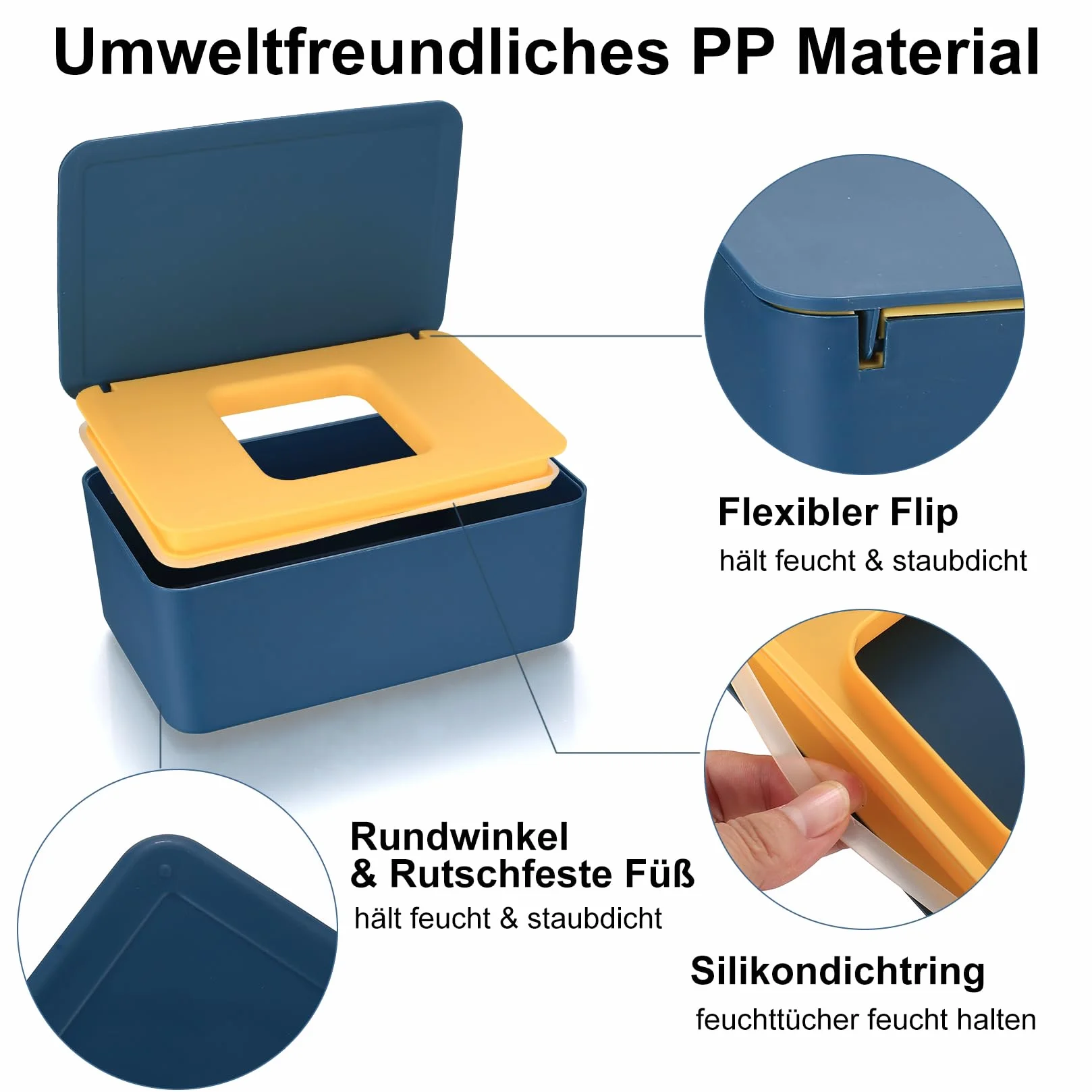 Pudełko na chusteczki nawilżane, pudełko na papier toaletowy dla niemowląt, dozownik chusteczek nawilżanych, pudełko na papier z pokrywką, dozownik chusteczek do domowego biura, niebiesko-żółty
