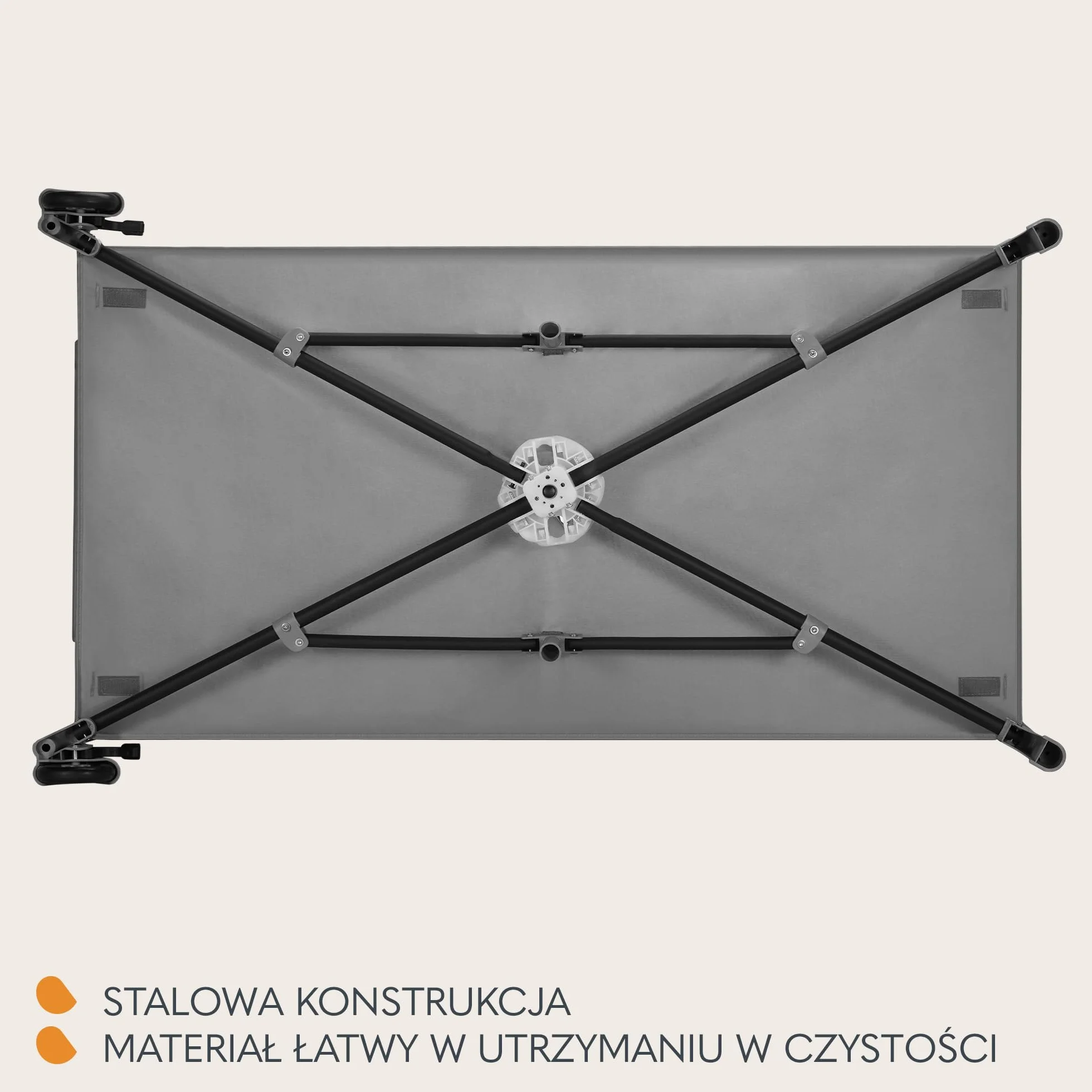 LIONELO Jasmin Easy Fold Łóżeczko Turystyczne Dziecięce do 15 kg od 0 do 36 miesięcy Piankowy Materac T25, 2 Poziomy Wysokości, Szybkie Składanie Easy Fold, Boczne Wejście, Kółka (Szary)