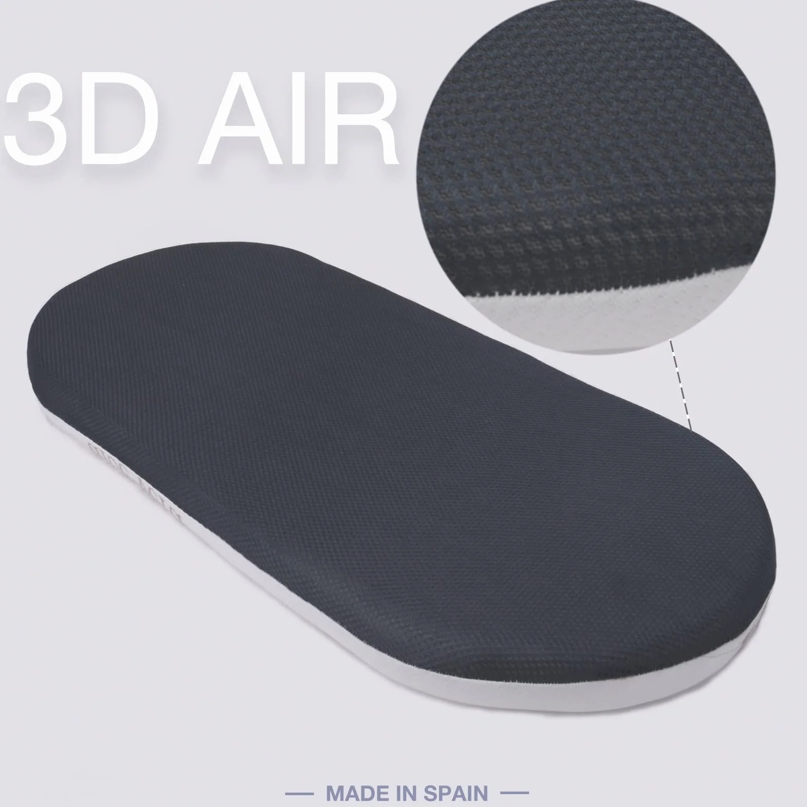 PEKITAS Uniwersalny owalny materac 70 x 30 cm gondola wózek Moises wysokość 5 cm dwustronna oddychająca poszewka na poduszkę nadającą się do prania