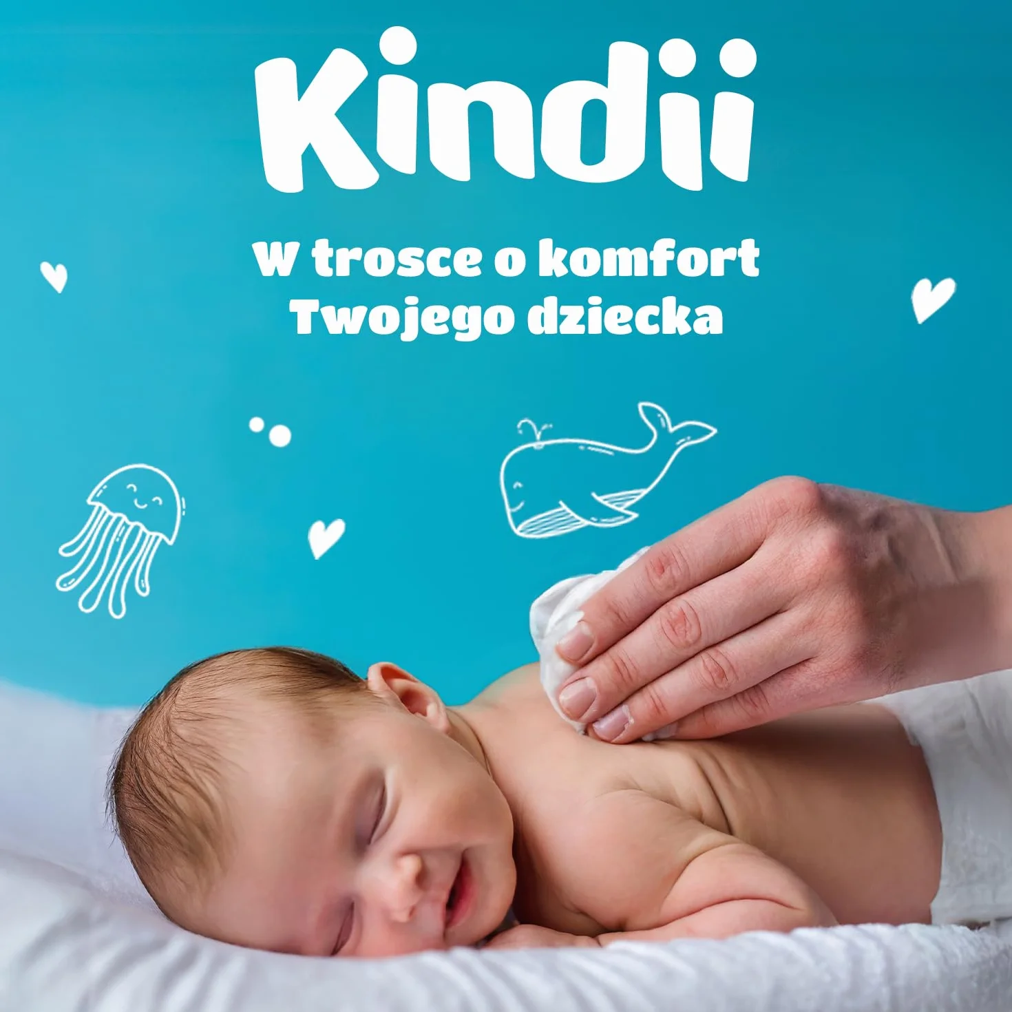 Kindii Pure Baby Pads – 100% bawełna – duże kwadratowe podkładki do skóry wrażliwej – zastępują wilgotne chusteczki – miękkie – miękkie krawędzie – nie strzępią się – 20 x 60 sztuk.