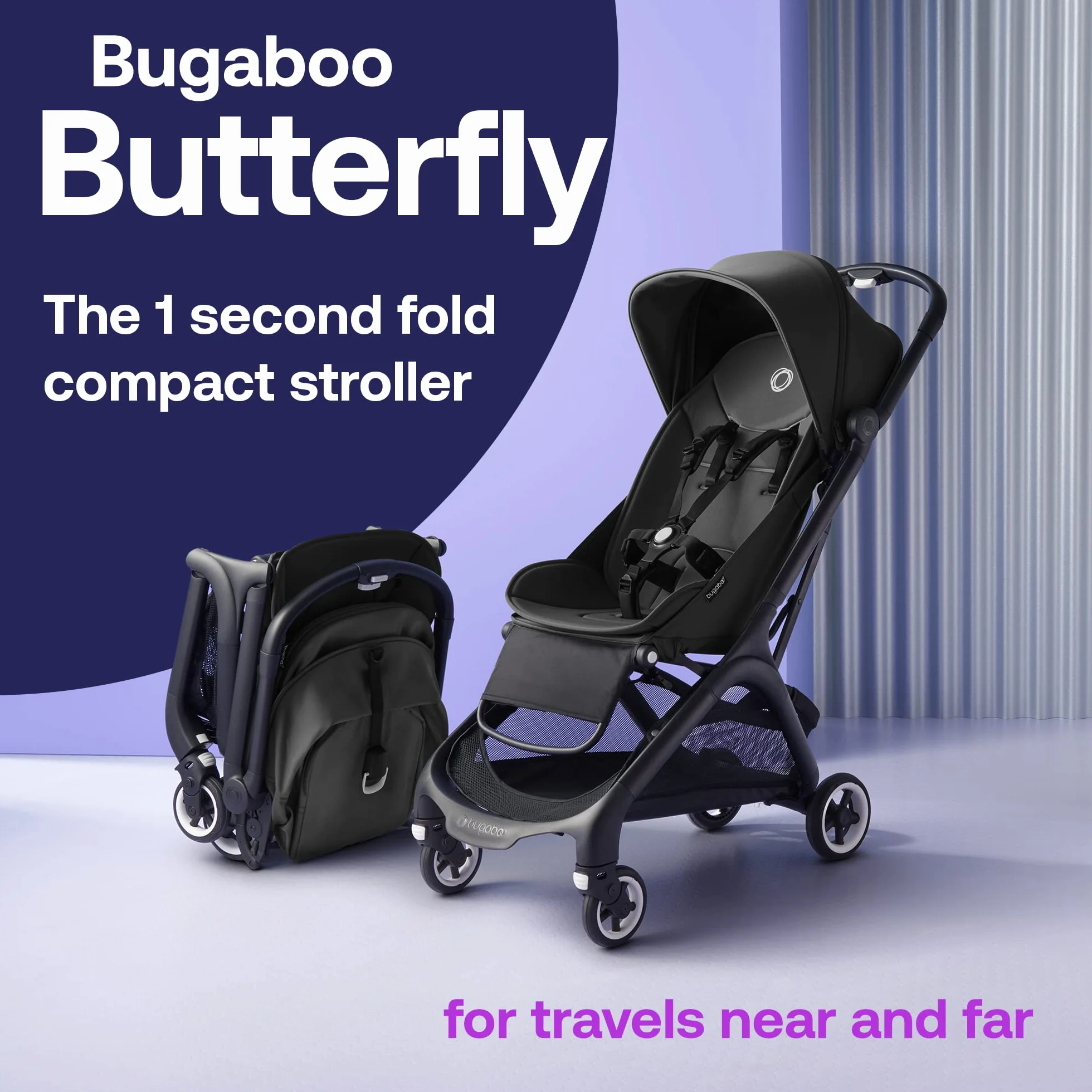 Bugaboo Butterfly adapter do fotela samochodowego do wózka dziecięcego Butterfly, prosty i bezpieczny system Click-and-Go