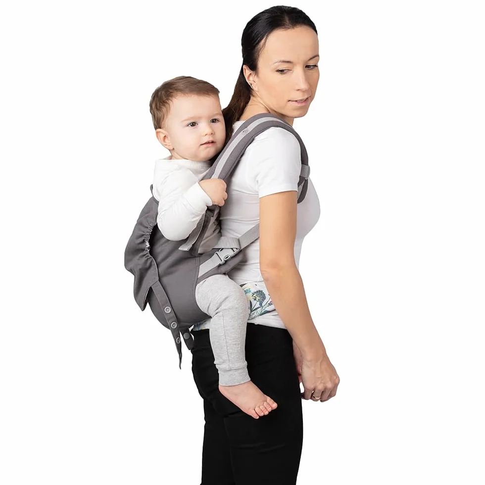 MoMi COLLET nosidełko dla dzieci 3-48 miesięcy 4-20 kg 2 pozycje 6 punktów regulacji kaptur podpórka