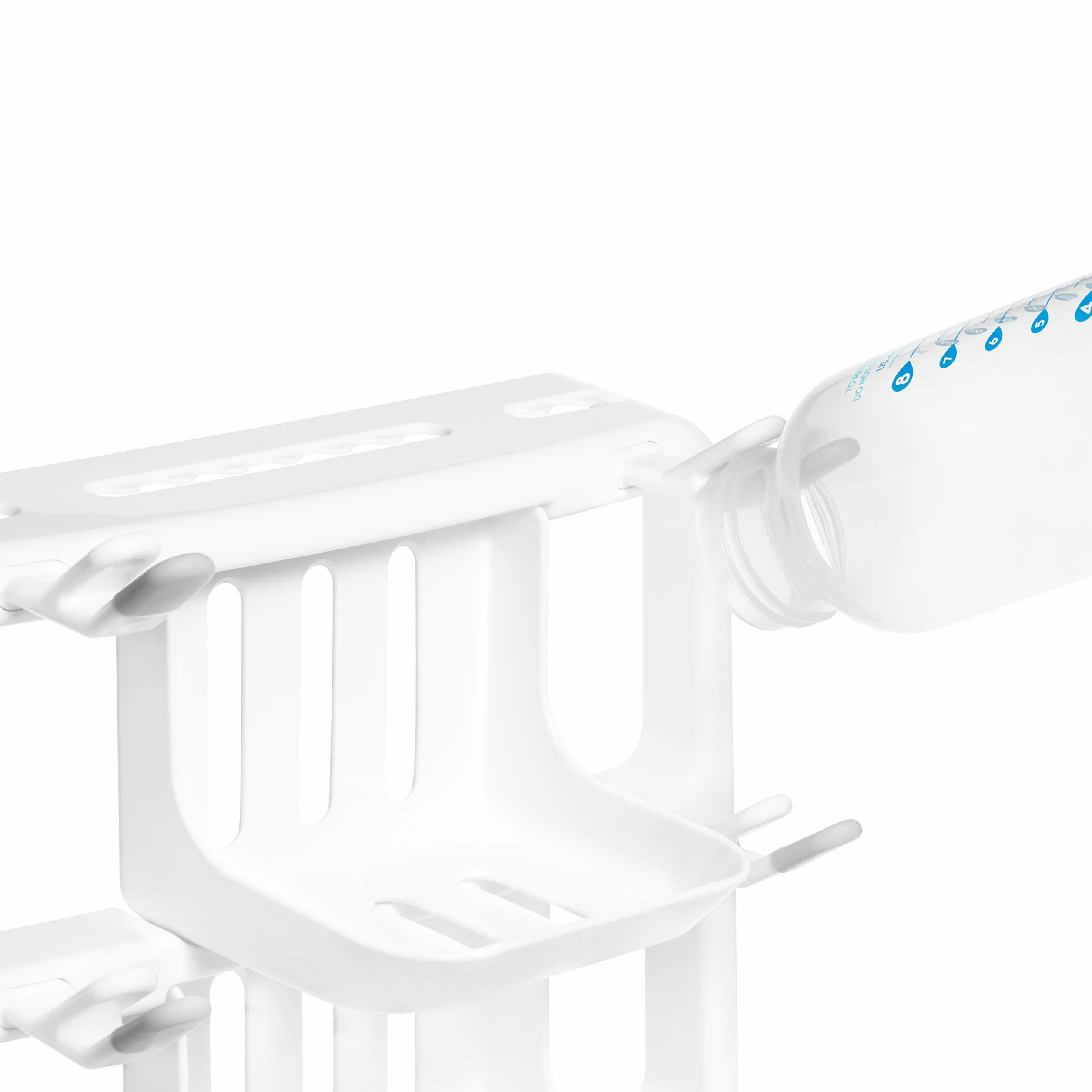 Munchkin Tidy Dry Space Saving Baby Bottle Drying Rack, White, 1 Count (Pack of 1)