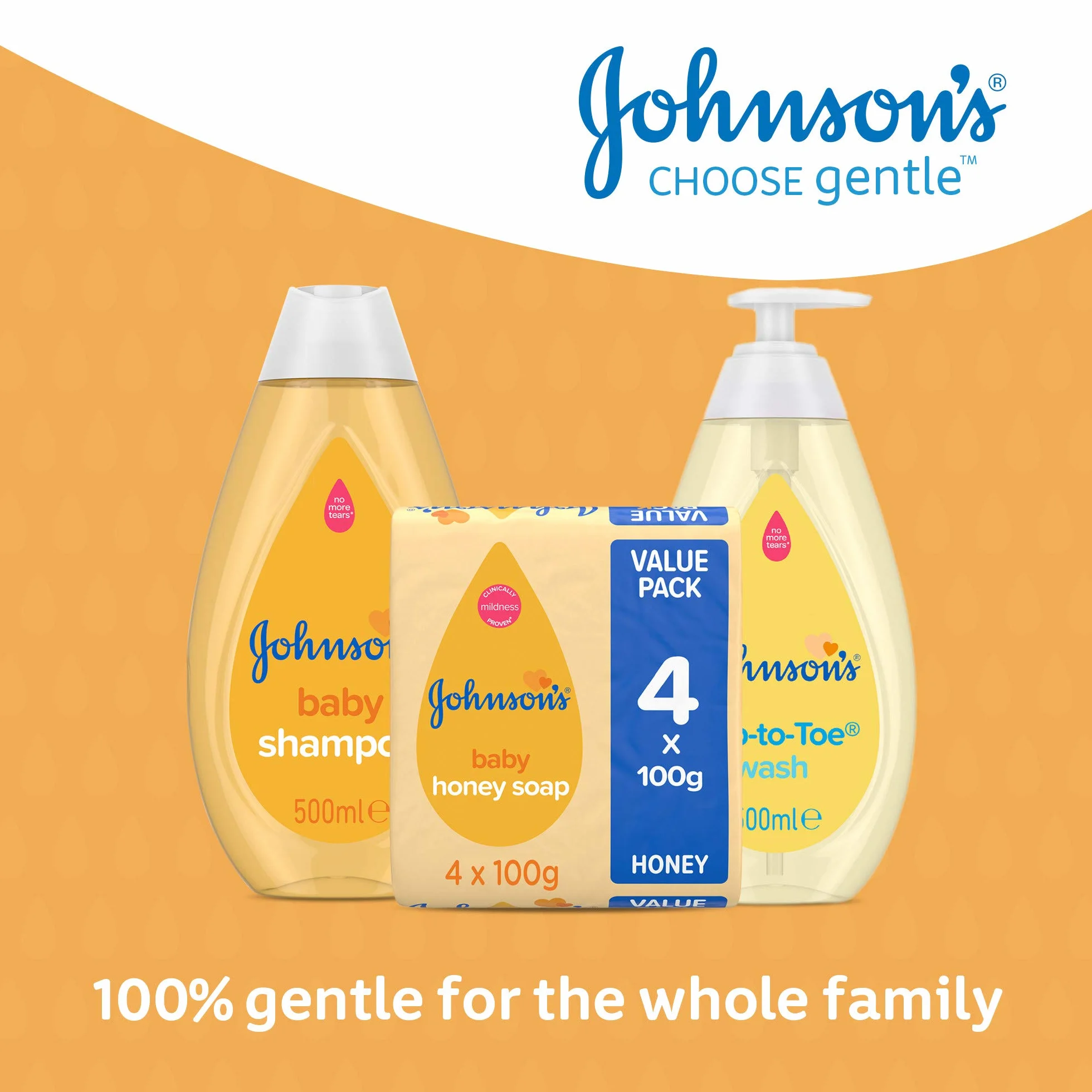 JOHNSON'S Baby Mydło miodowe 100 g, 4 opakowania – idealne do delikatnej skóry dziecka