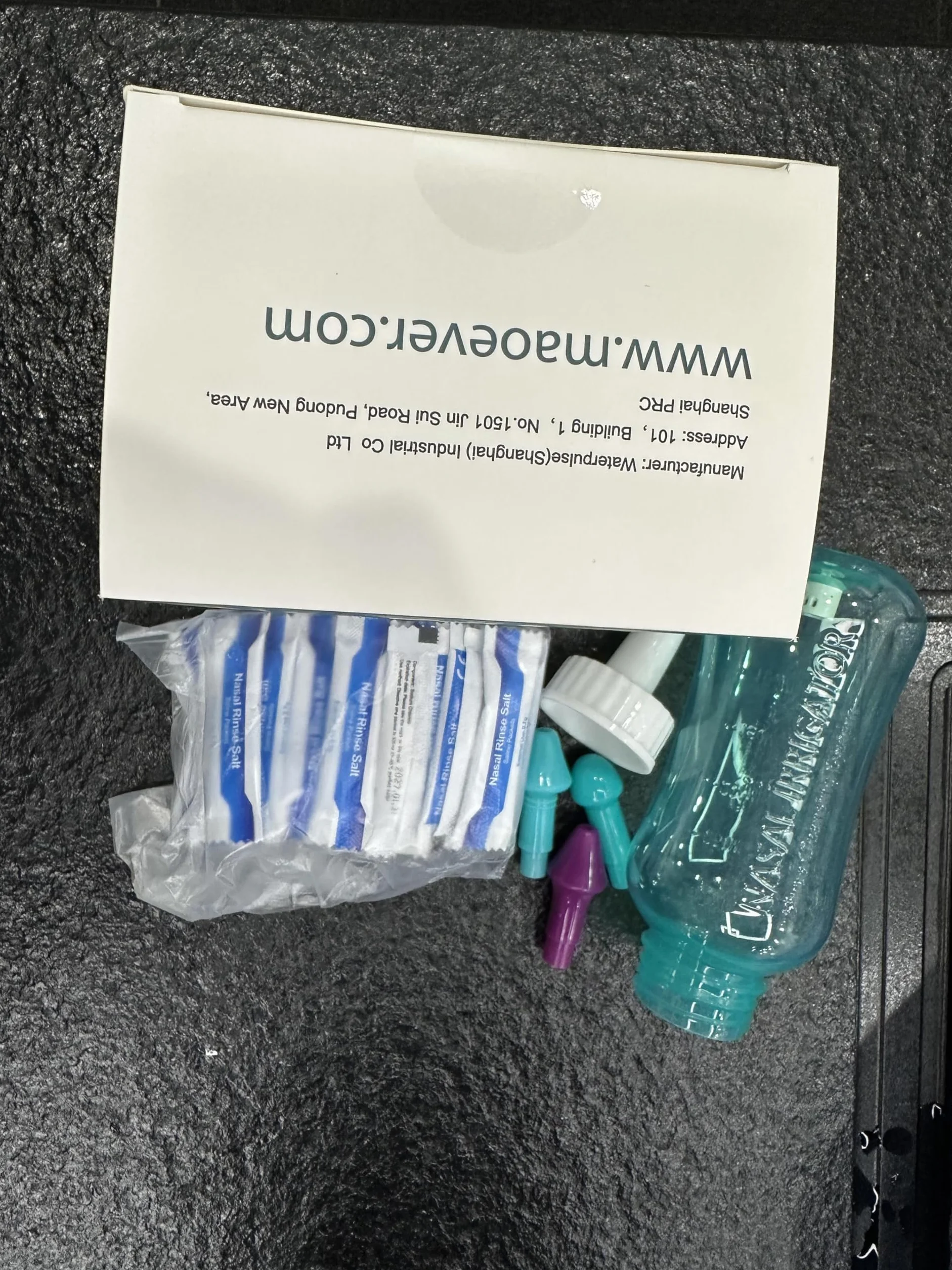 Zestaw do nosa, do mycia nosa i płukania nosa, nie zawiera BPA, 300 ml, z 30 pakietami soli do mycia nosa i termometrem samoprzylepnym (zielony)