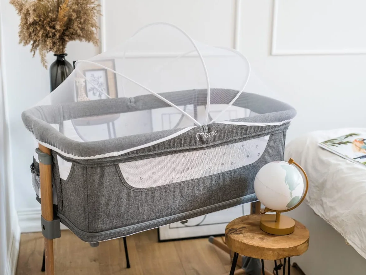 Momi SMART BED Łóżeczko, Szary, 55 x 95 cm