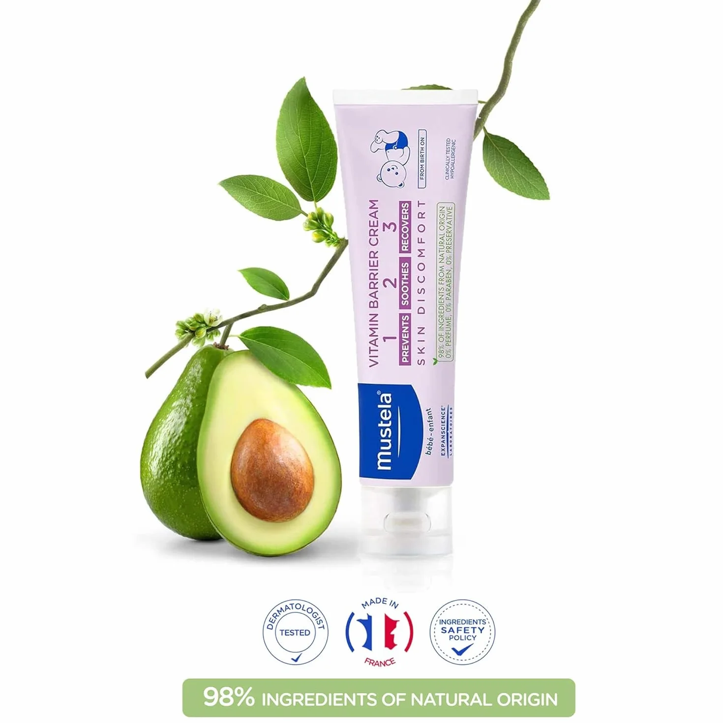 Mustela krem do pieluszek 100 ml dla wrażliwej skóry dziecka ochrona przed podrażnieniami