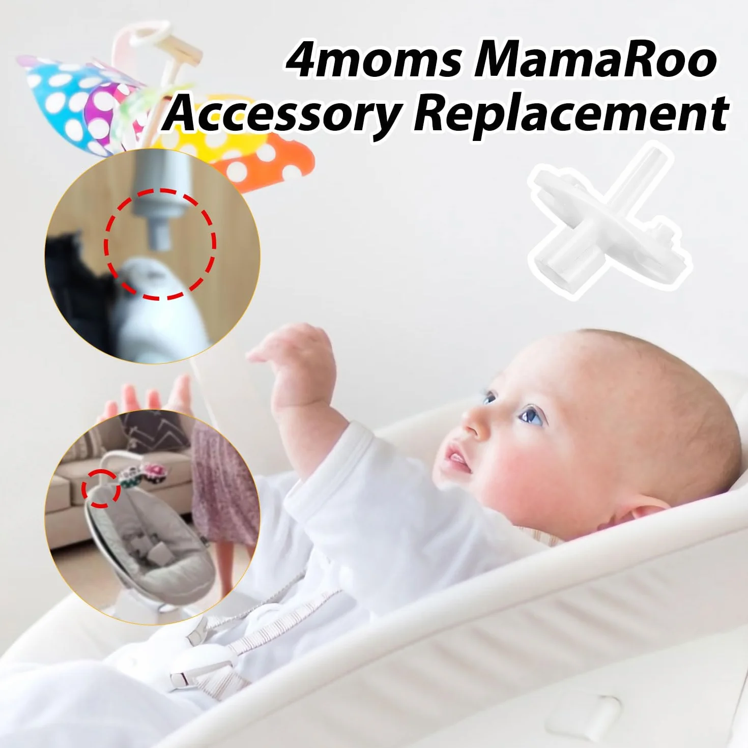 Złącze Mobilne Zamienne do 4moms Mamaroo Model 1037, Mocowanie do Stojaka na Zabawki