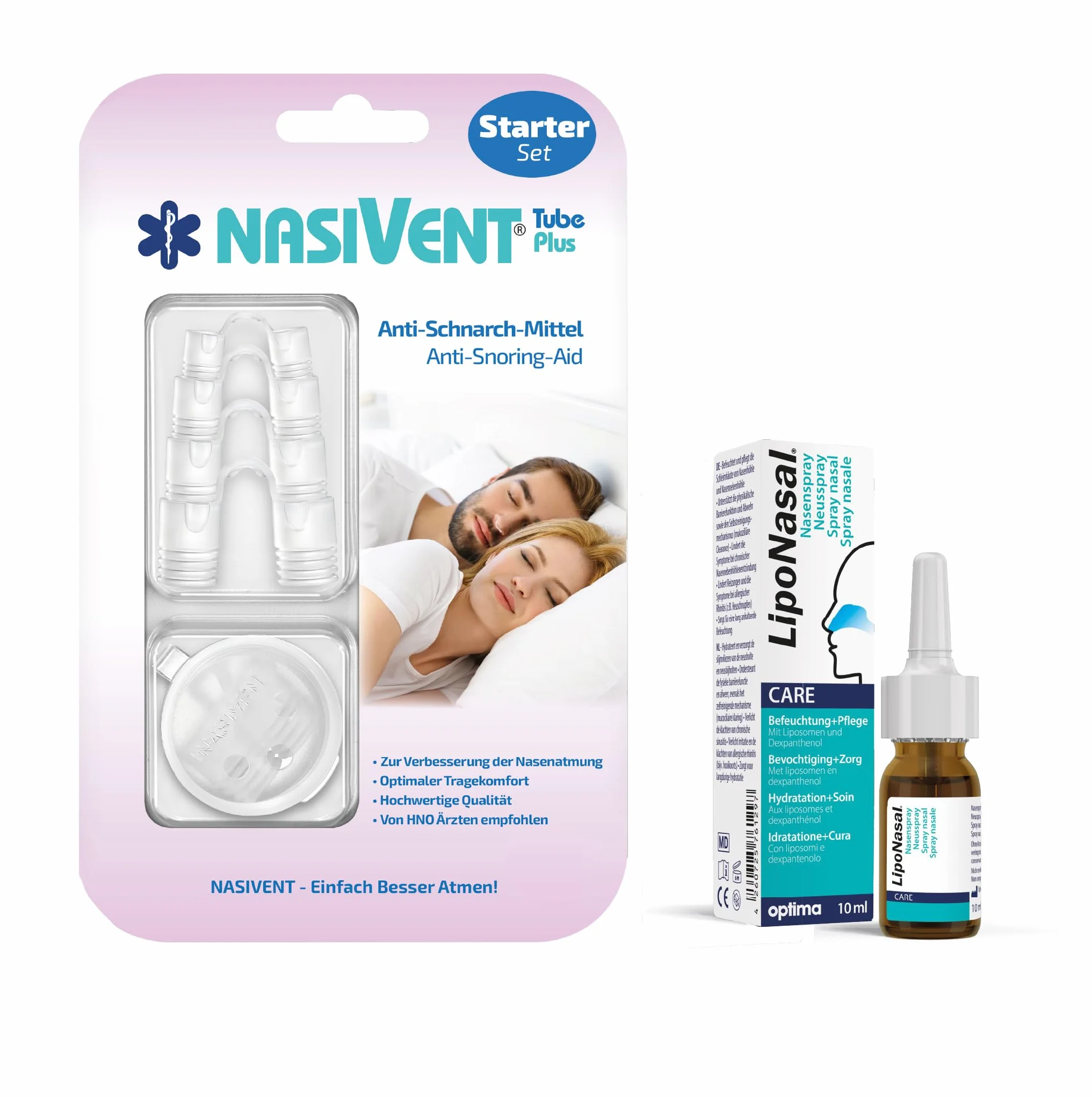 Zestaw ekonomiczny 1 – Nasivent Tube Plus zestaw startowy i spray do pielęgnacji nosa LipoNasal