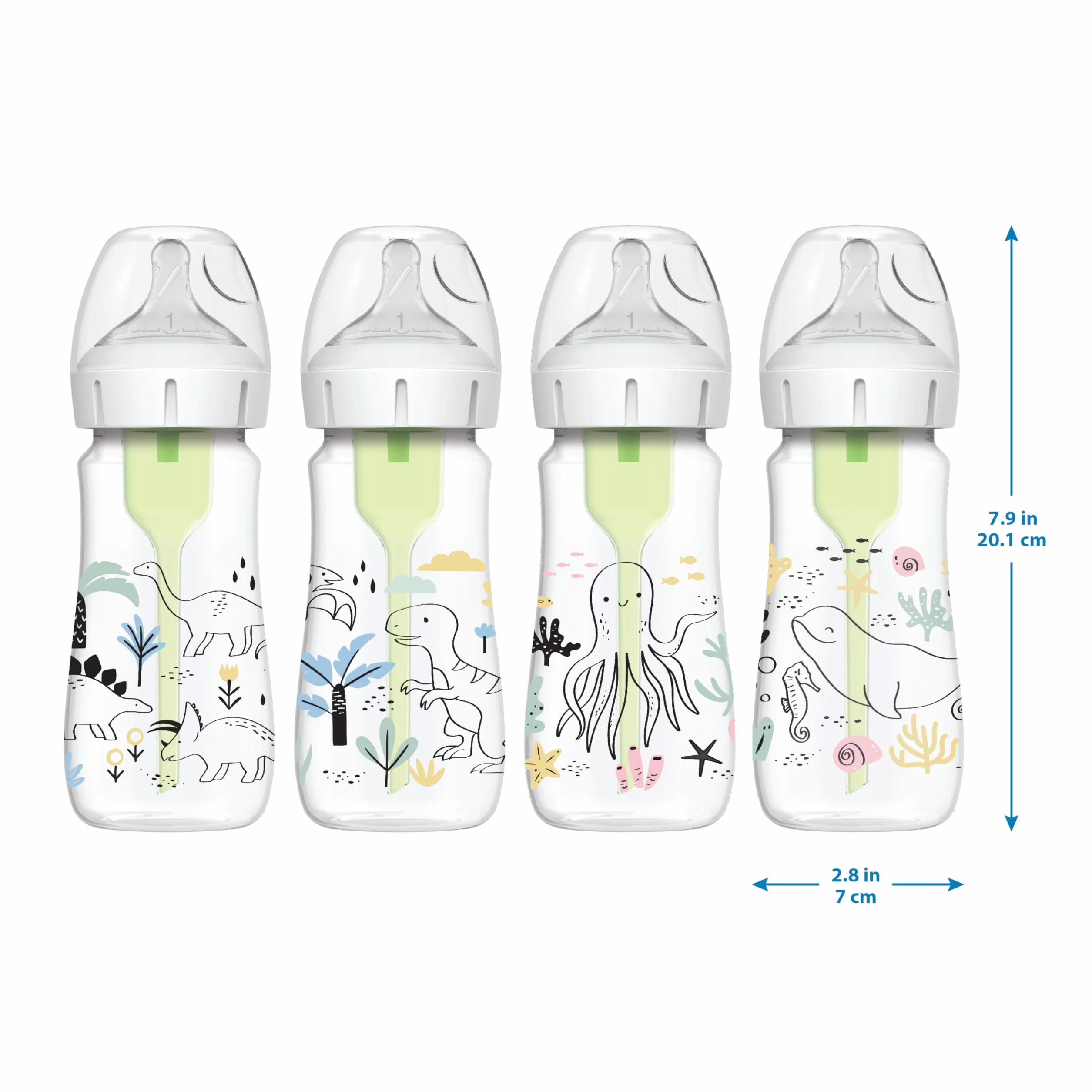 Dr. Brown's Natural Flow Anti-Colic Options+ butelki z szeroką szyjką 270 ml smoczek poziom 1 zestaw 2 szt.
