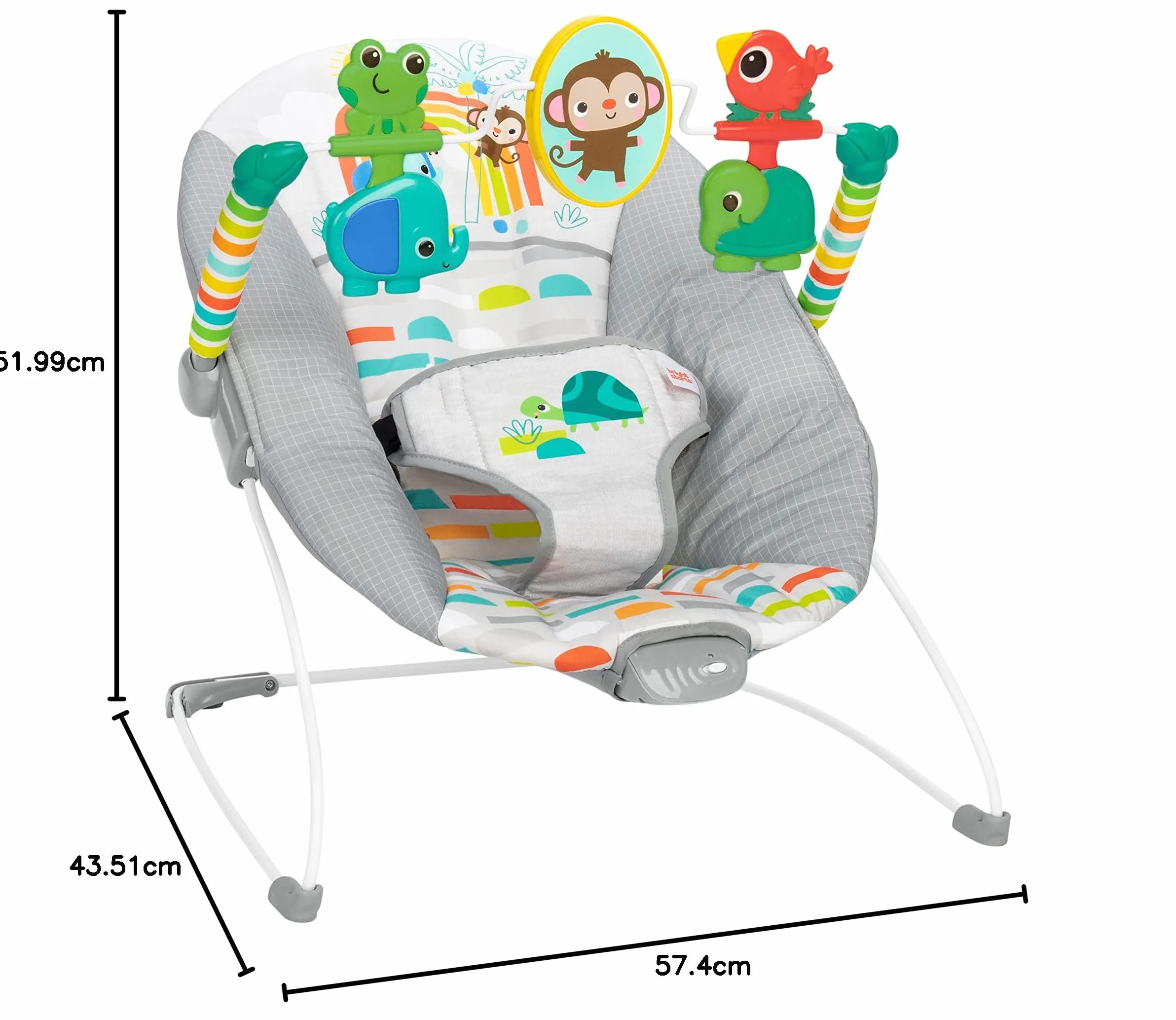 Bright Starts Playful Paradise leżak z kojącymi wibracjami i zabawkami 0-6 miesięcy