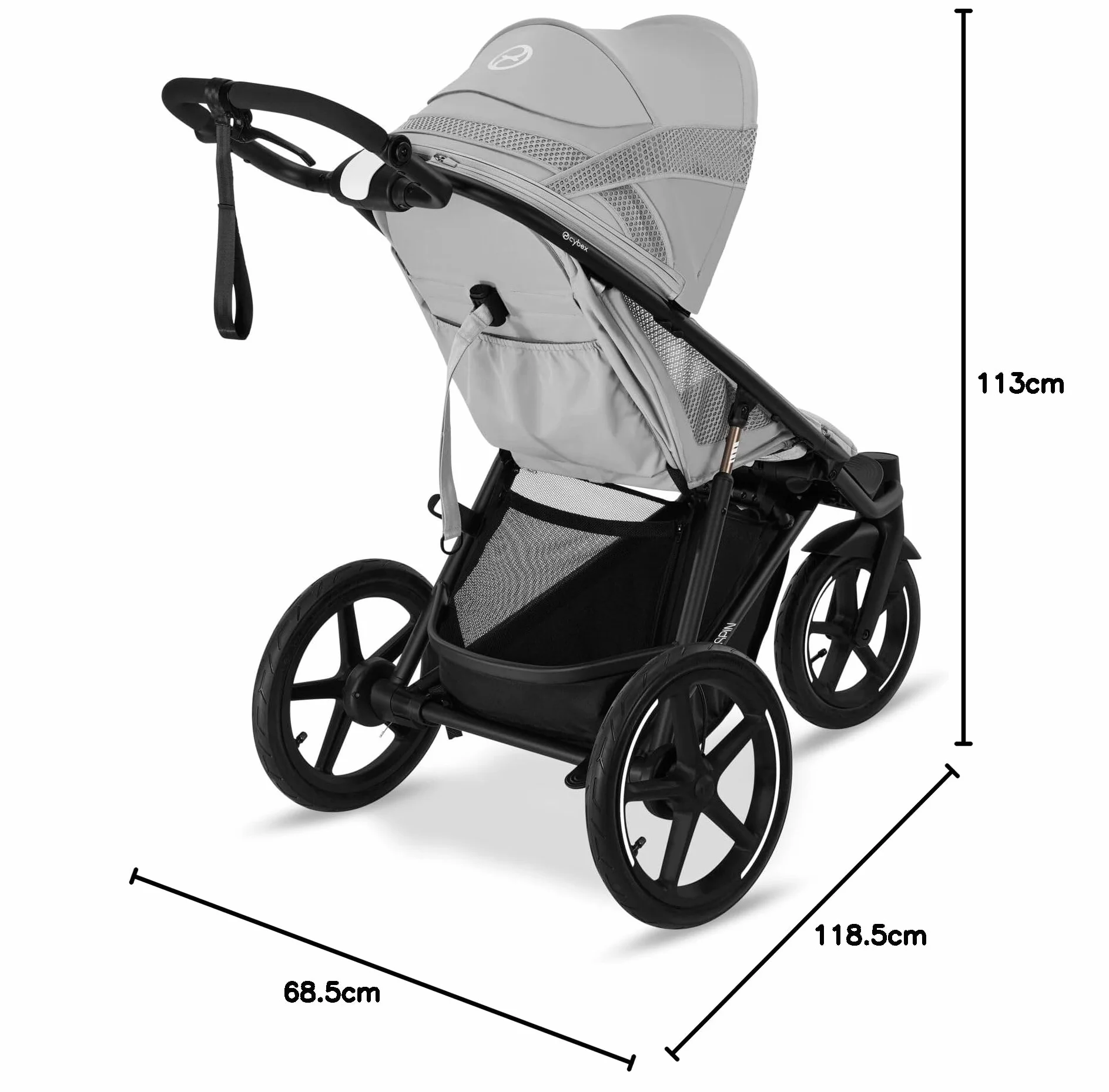 CYBEX Gold Wózek AVI SPIN, Od urodzenia do ok. 4 lat, Max. 111 cm i 22 kg, Miasto, Wózek terenowy i do biegania, Fog Grey