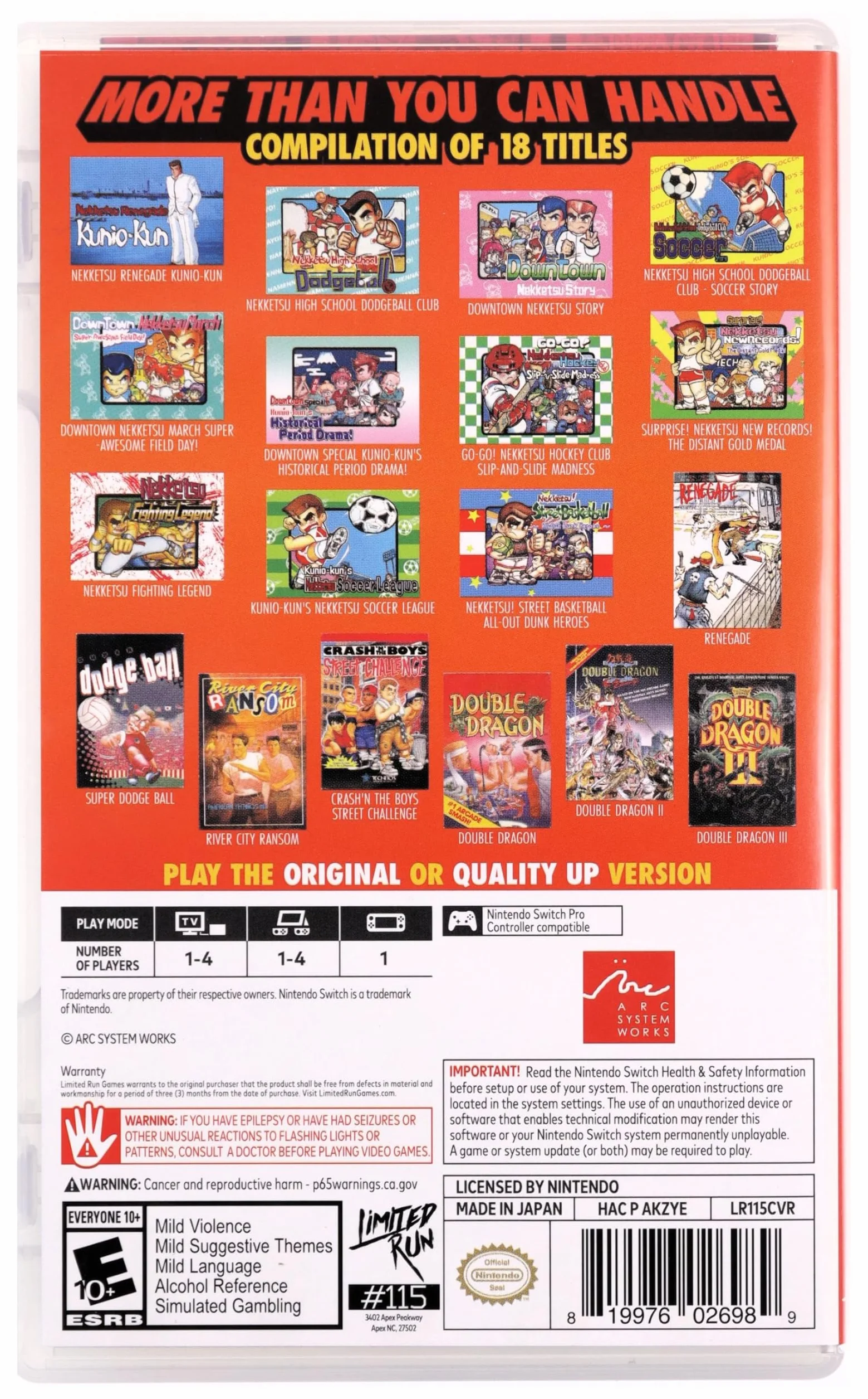 Zestaw Double Dragon & Kunio-Kun Retro Brawler Limited Run Import