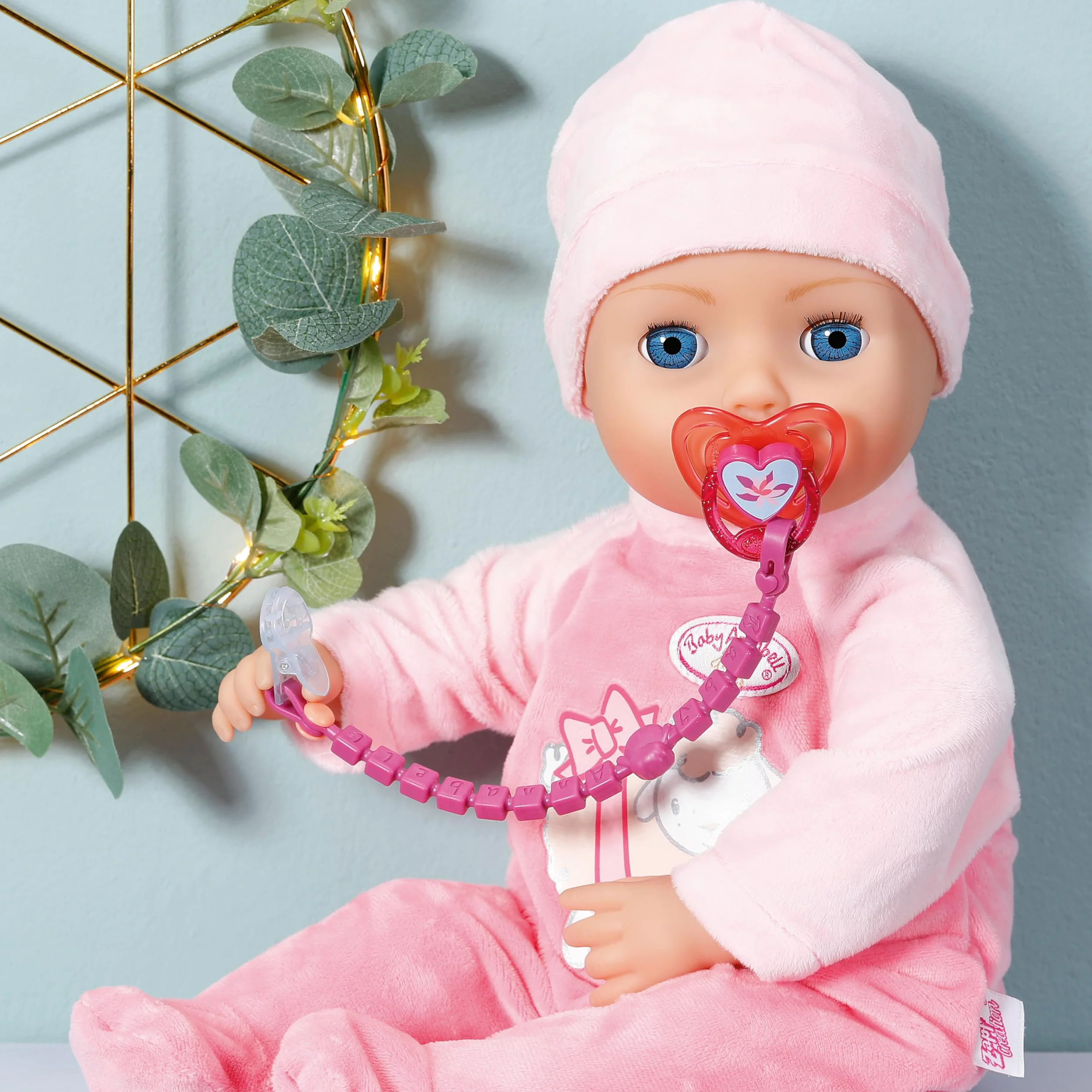 Baby Annabell Smoczek z klipsem 706831 – oryginalne akcesorium zaprojektowane dla małych dzieci – zawiera koraliki – odpowiedni dla dzieci w wieku od 3 lat, wielokolorowy
