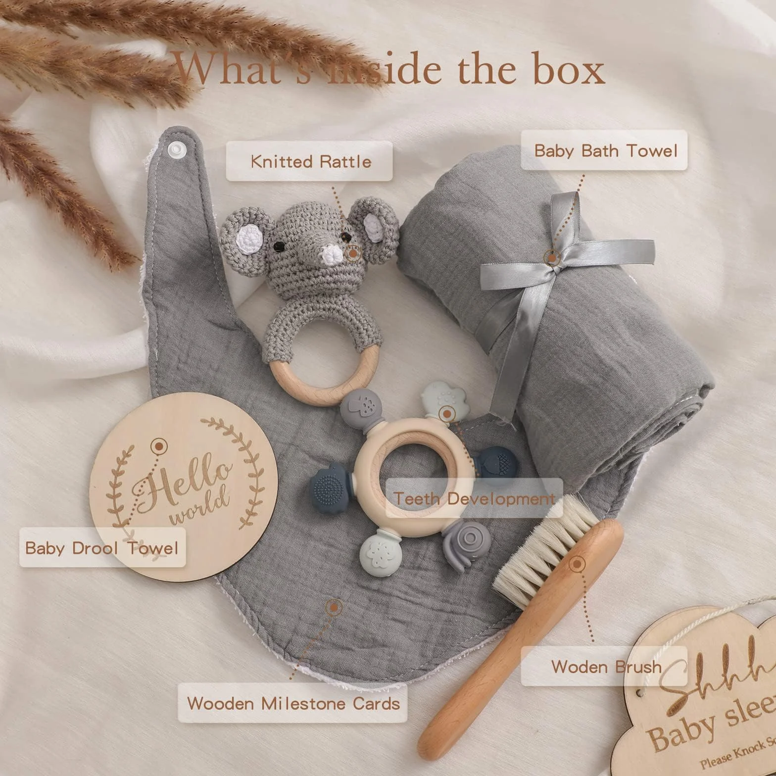 WOODEN TEETHER Prezent dla chłopców i noworodków, prezent z okazji narodzin dziecka, prezent z drewna, zabawka z chwytakiem, ręcznik kąpielowy, kamień milowy, kocyk dla niemowląt, rekwizyt