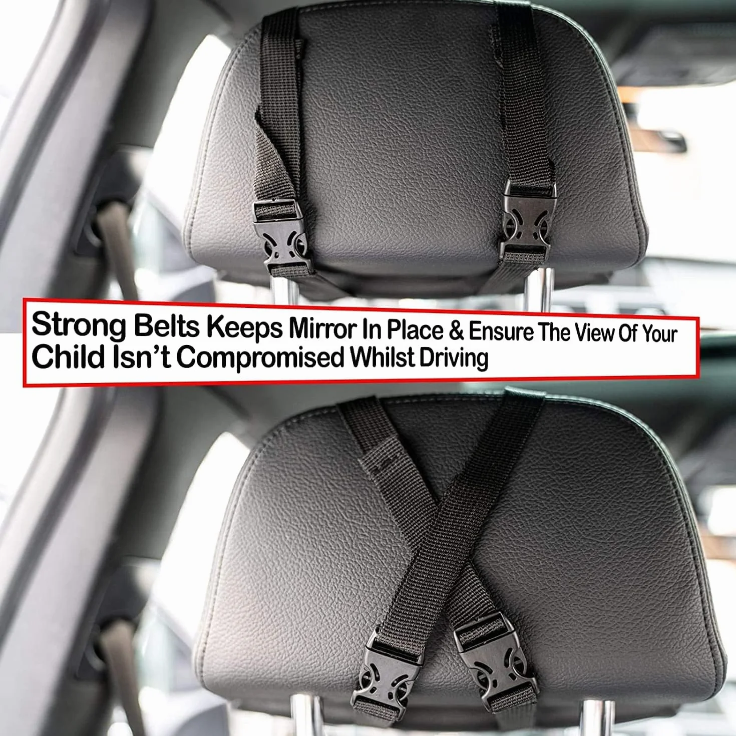 RAVIAN Specchio per Auto per Bambini per Sedile Posteriore - Specchio per seggiolino Auto più Sicuro con Vista cristallina, infrangibile