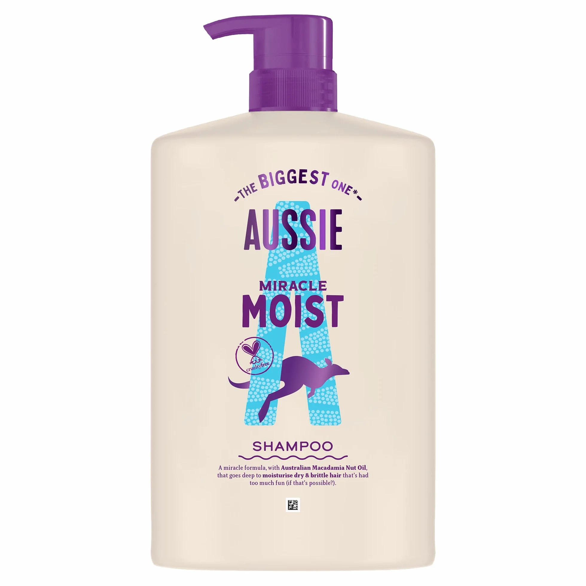 Aussie Szampon nawilżający Miracle Moist 1000 ml, formuła nawilżająca do rewitalizacji i naprawy suchych i delikatnych włosów, z olejkiem z australijskich orzechów makadamia