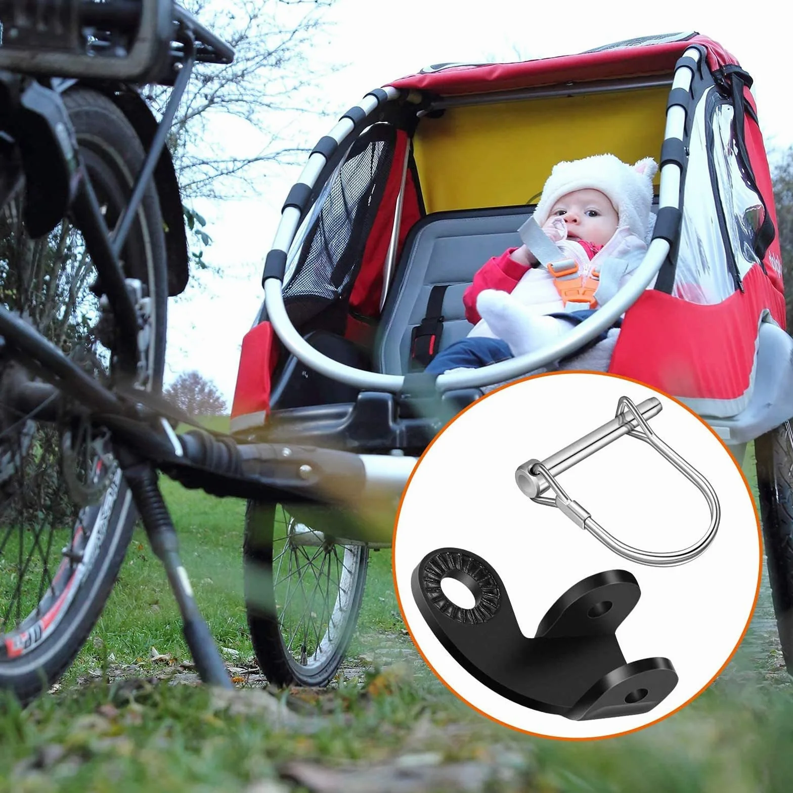 12,2 mm Przyczepa Rowerowa, Sprzęgło dla Dzieci, Ładunku i Zwierząt Domowych - Adapter Akcesoria Kompatybilne ze Sprzęgłem Burley