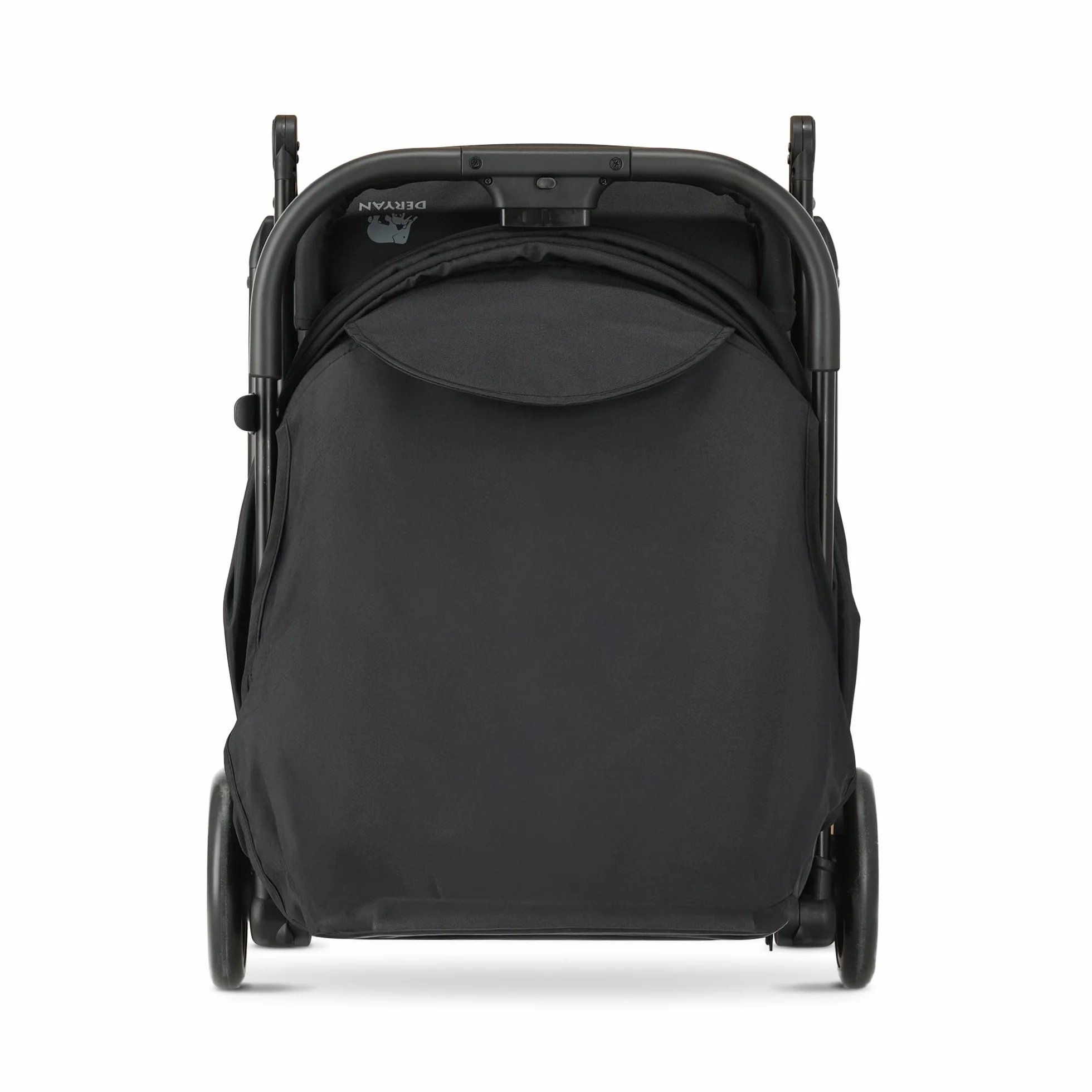 Deryan Easy Travel Buggy – dla dzieci od urodzenia do 22 kg z funkcją leżenia – ultralekki 7,5 kg – składany jedną ręką, UPF 50+, kosz do 3 kg (czarny)