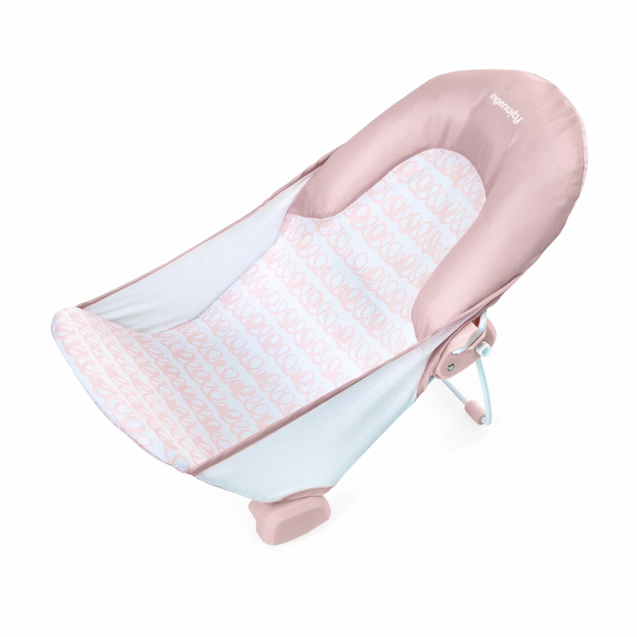 Ingenuity Składana wanna z 2 pozycjami, 2-pozycyjna, regulowane podparcie, siedzisko do wanny lub umywalki, wiek 0-6 miesięcy, do 9 kg, różowy