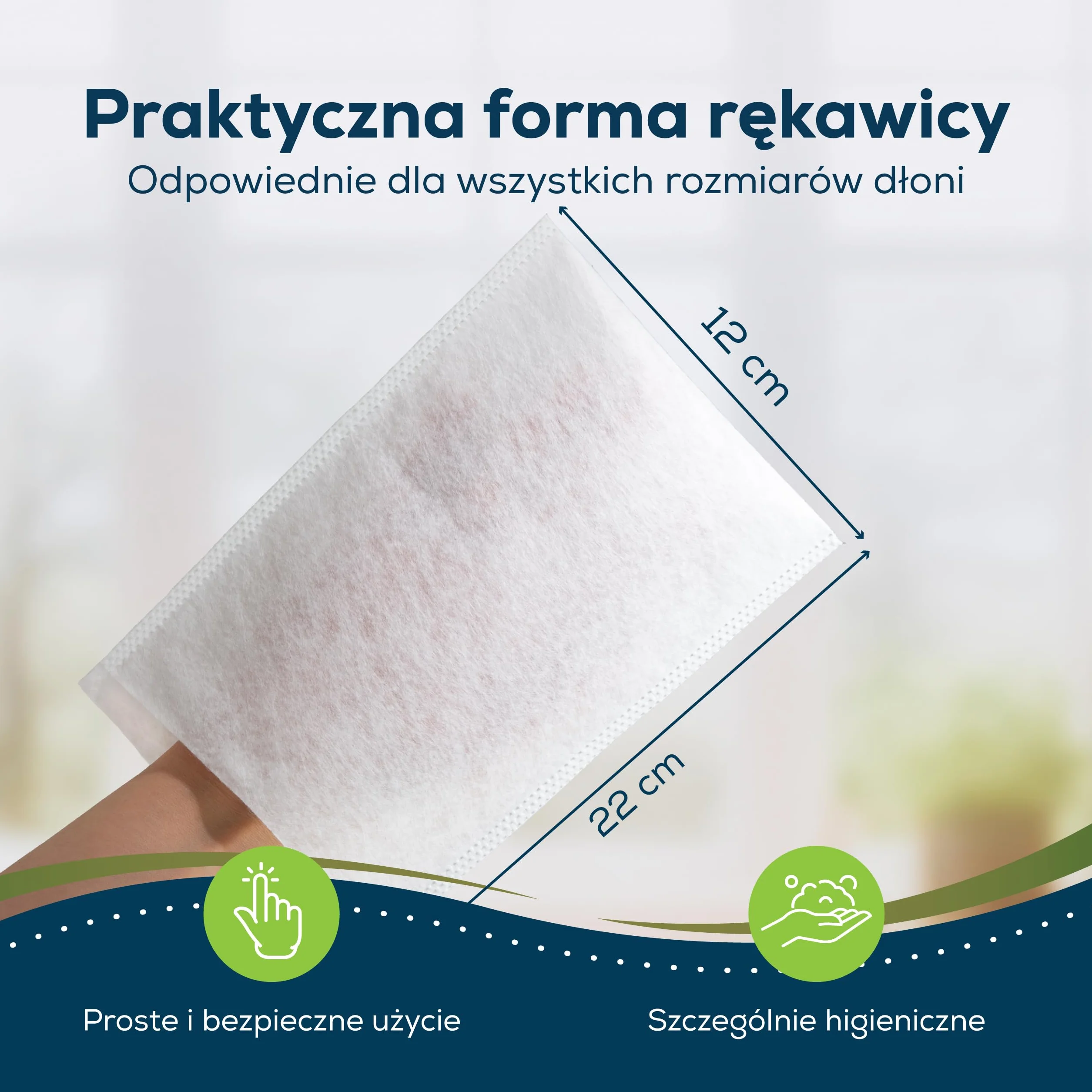 Sensalou Jednorazowe Rękawice Do Mycia Wodoodporne 100 Sztuk 12 x 22 cm Chusteczki Do Higieny Intymnej Mikrofibra Nonwoven Miękkie i Wytrzymałe Dla Dorosłych Dzieci Niemowląt Białe