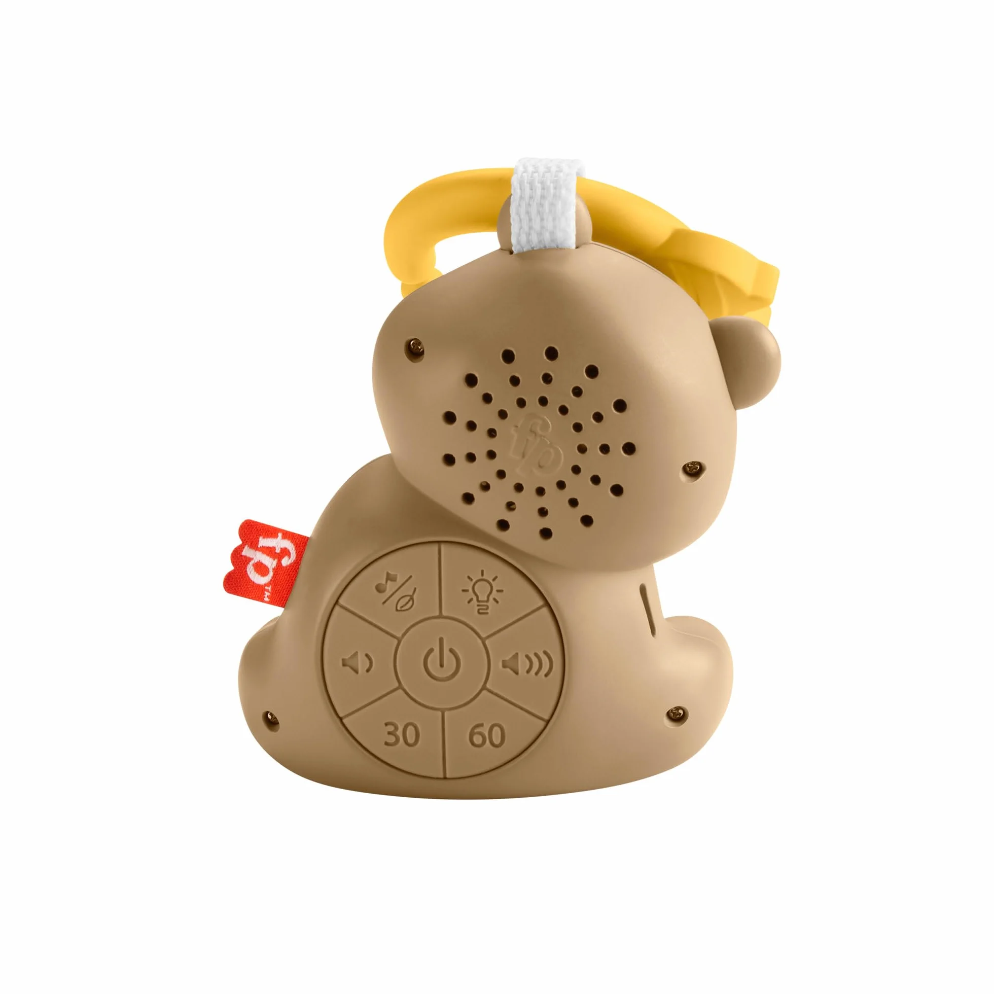 Fisher-Price Misiaczek Uspokajaczek Wyciszająca muzyka i światełko Uspokajacz z lampką nocną i dźwiękami do dostosowania dla noworodków i niemowląt, HRB18