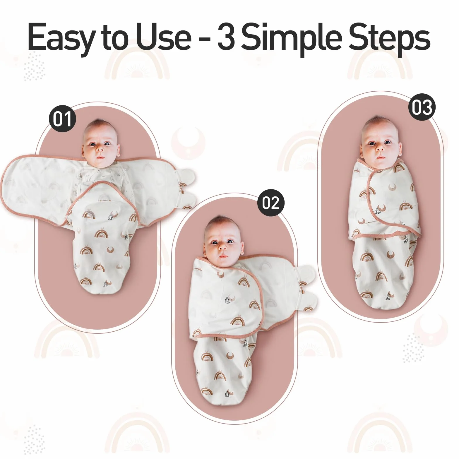 GLLQUEN BABY Koce do spulchnięcia dla noworodków 0-3 miesięcy, Oeko-tex100, 100% oddychające organiczne bawełniane tkaniny do spulchnięcia, 3 sztuki (Kawa)