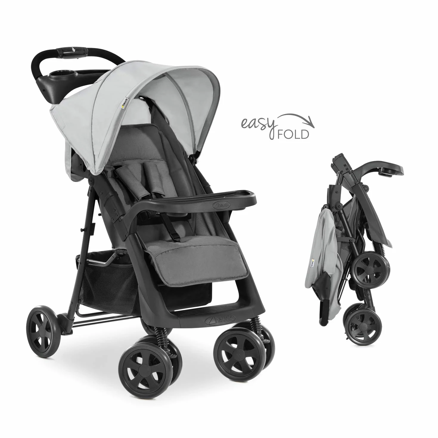 Hauck Shopper Neo II spacerówka do 25 kg z funkcją leżącą od narodzin, składana do minimum, mechanizm jednoręcznego składania, lekka, dwa umocowania do napojów