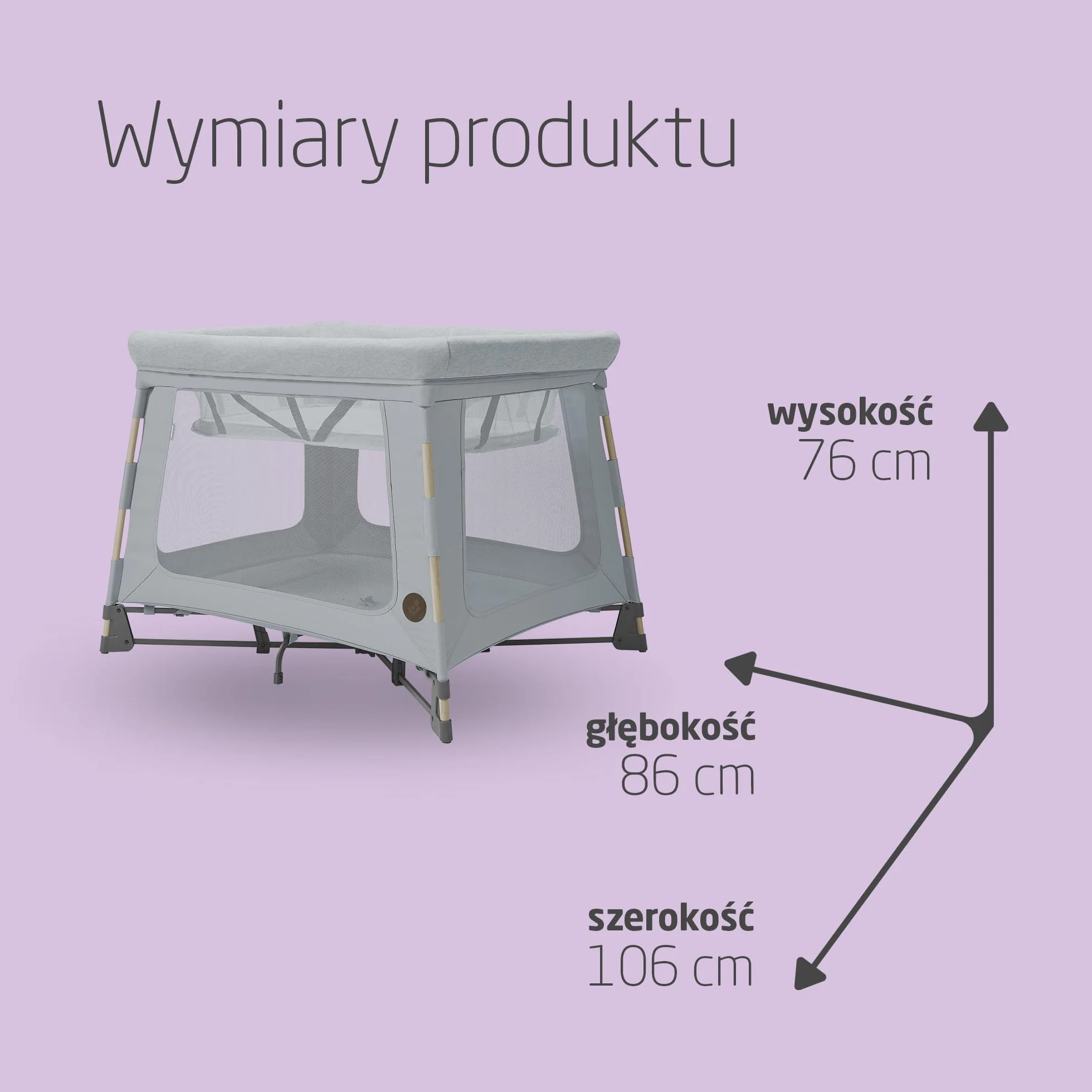 Maxi-Cosi Swift 3 w 1 łóżeczko turystyczne dla dziecka, 0–3,5 roku, do 15 kg, Lekki Kojec dla Dziecka Składany, Materac 2-w-1, Ultralekkie, Składane w sekundę, Torba, Eco Care, Beyond Grey
