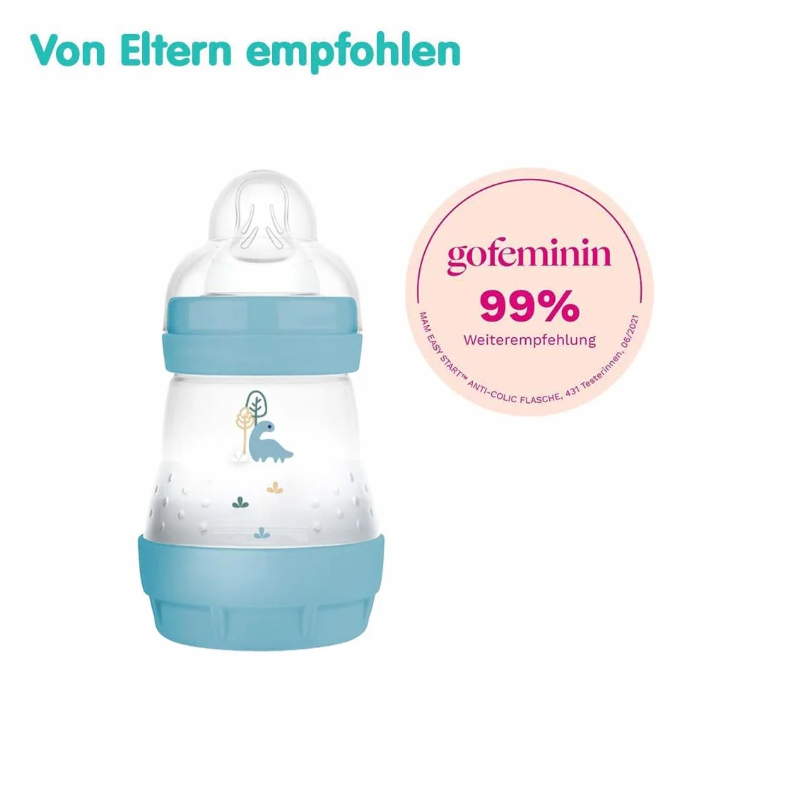 MAM Easy Start Anti-Colic butelka dla niemowląt 160 ml z zaworem dolnym, rozmiar 1, 0+