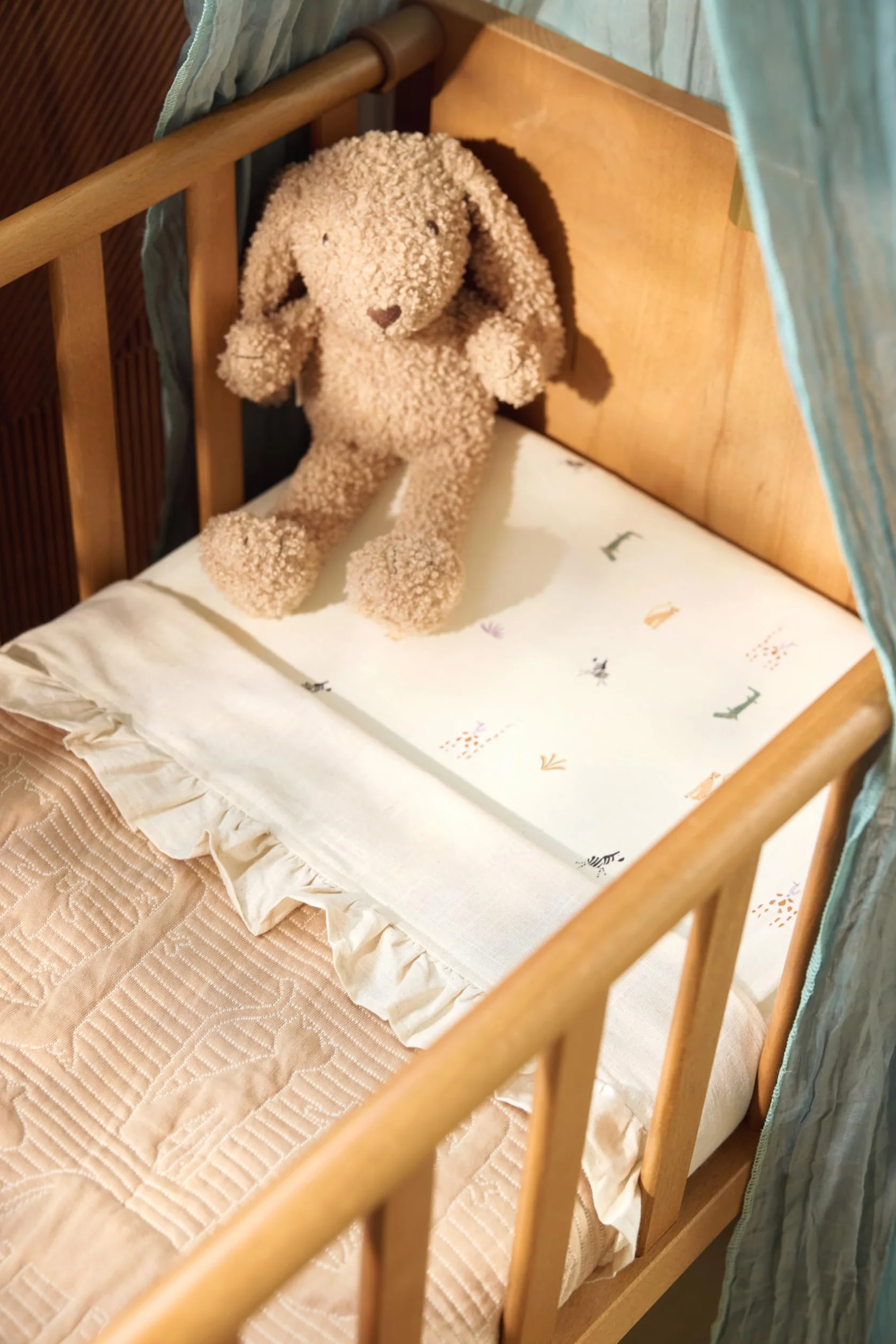 Jollein Prześcieradło dżersejowe z gumką – do łóżeczka dziecięcego – Jungle Jambo – 60 x 120 cm – 100% bawełna – prześcieradło z gumką – certyfikat Oeko-TEX