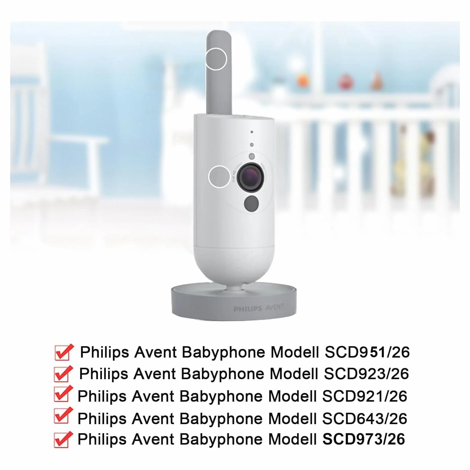 Uchwyt do monitora do elektronicznej niani Philips Avent SCD923/26, elastyczny uchwyt do kamery dla niemowląt SCD643/26, uchwyt do monitoringu video Philips Avent, video Babyphone Camera Mount uchwyt