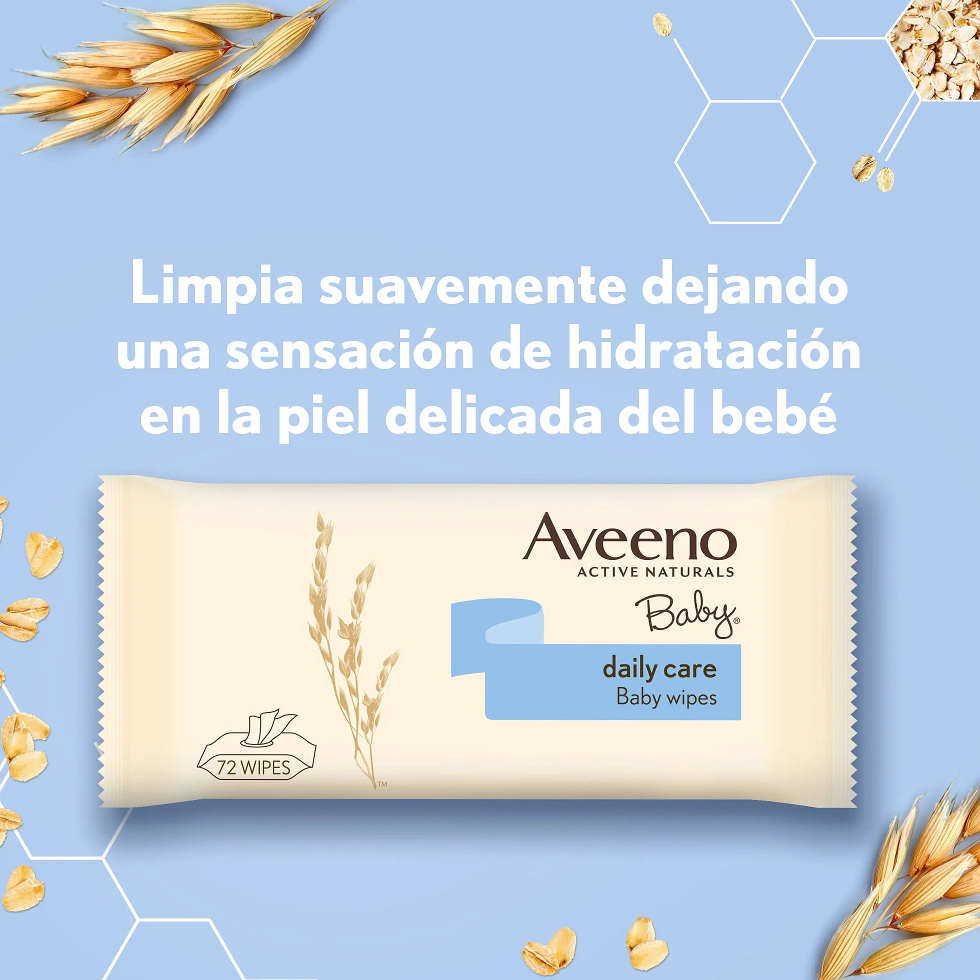 AVEENO Baby Daily Care Chusteczki, bez siarczanów i alkoholu, opakowanie 12 x 72 szt