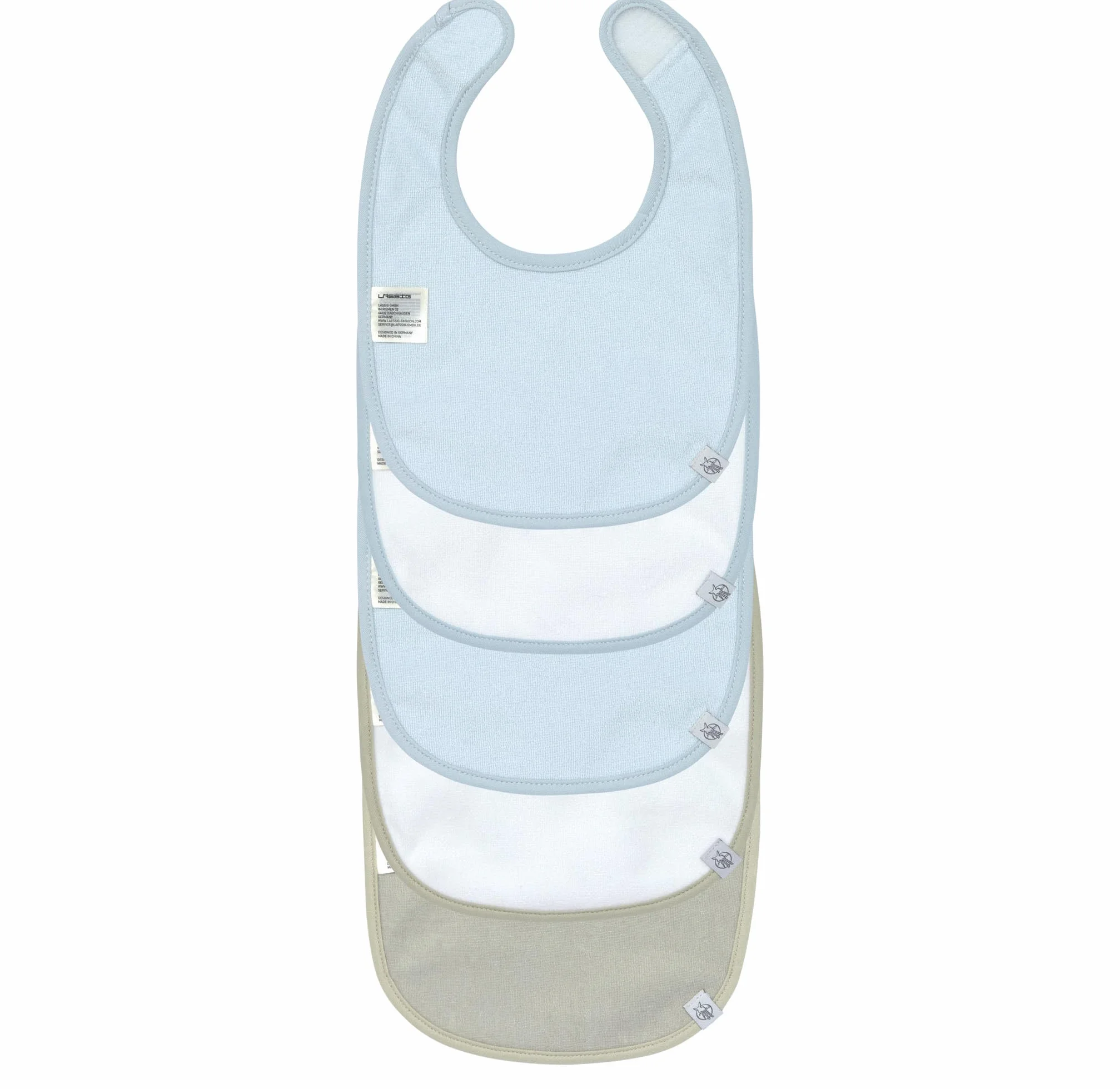 LÄSSIG Baby Bibs zestaw (5 sztuk) zapięcie na rzep bawełna wodoodporna/Value Pack Bib Happy Fruits Lemon