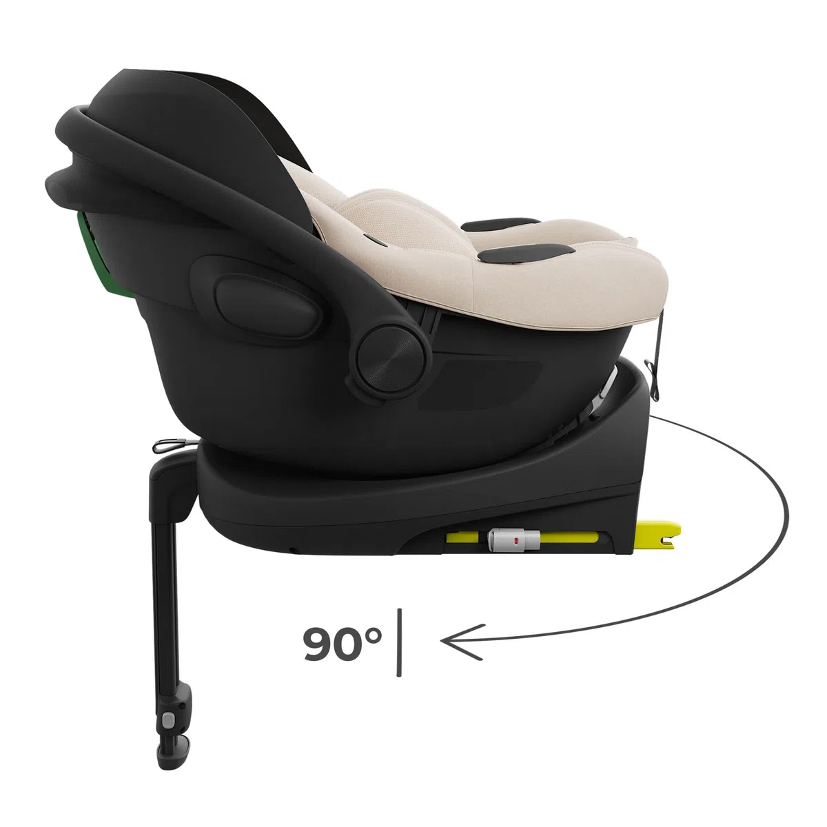 Kinderkraft ENDURA SAFE FX I-LITE fotelik dziecięcy z podstawą, i-Size, obrotowy, ISOFIX, ERGO PAD, system modułowy, waży tylko 3,2 kg, 5-punktowy pasek, od 0 do 12 lat, czarny
