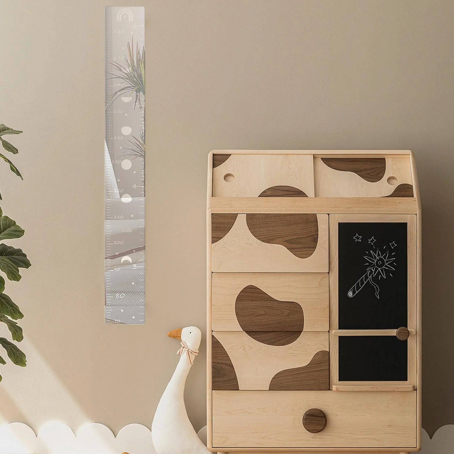 Wykres wzrostu dla dzieci, Wykres wzrostu dla dzieci, do pomiaru wysoko?ci, Puzzle Miarka wzrostu Lustrzana ?cienna miarka wzrostu Linijka wysoko?ci z naklejkami do dekoracji
