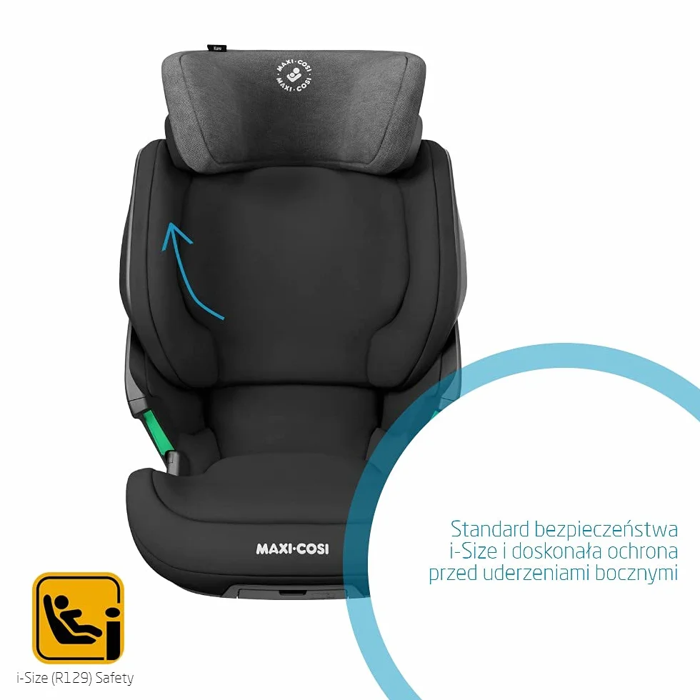 Maxi-Cosi Kore i-Size Fotelik samochodowy ISOFIX 3,5–12 lat 100–150 cm Regulacja wysokości szerokości System ochrony bocznej Plus Authentic Black